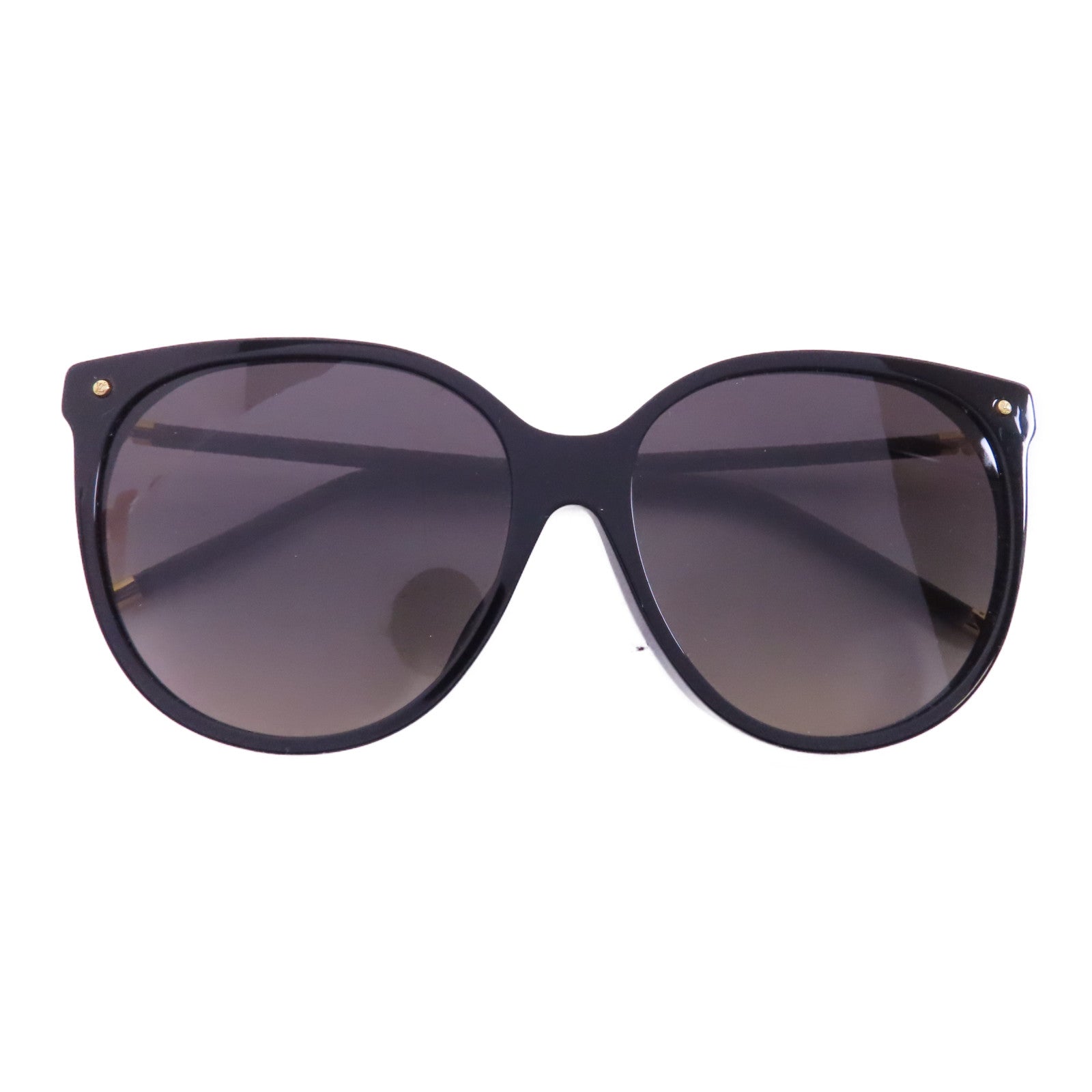 LOUIS VUITTON PVC/金屬Sunglasses金扣太陽眼鏡黑色/棕色