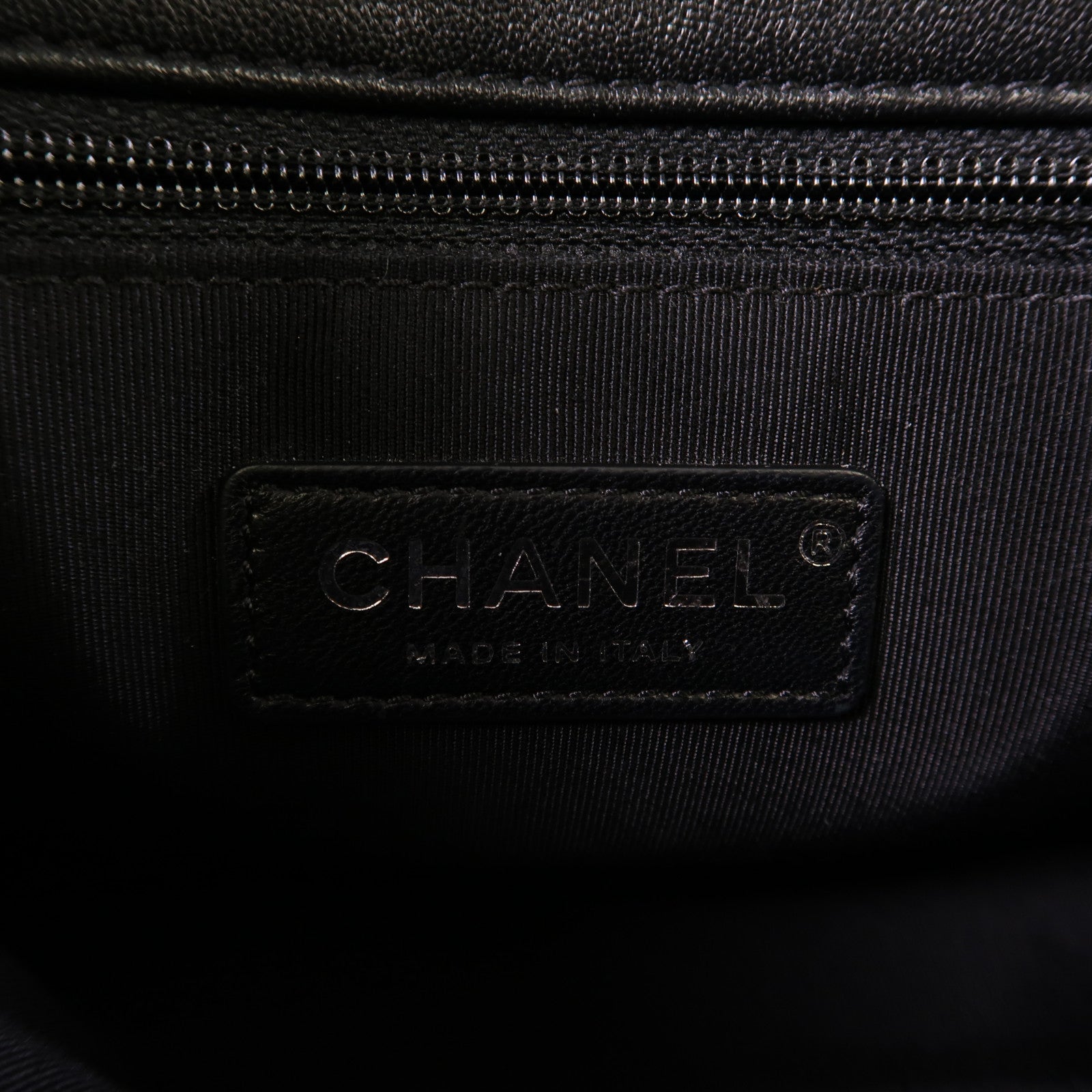 CHANEL CC SHW Chain Shoulder Bag Calfskin Leather Black