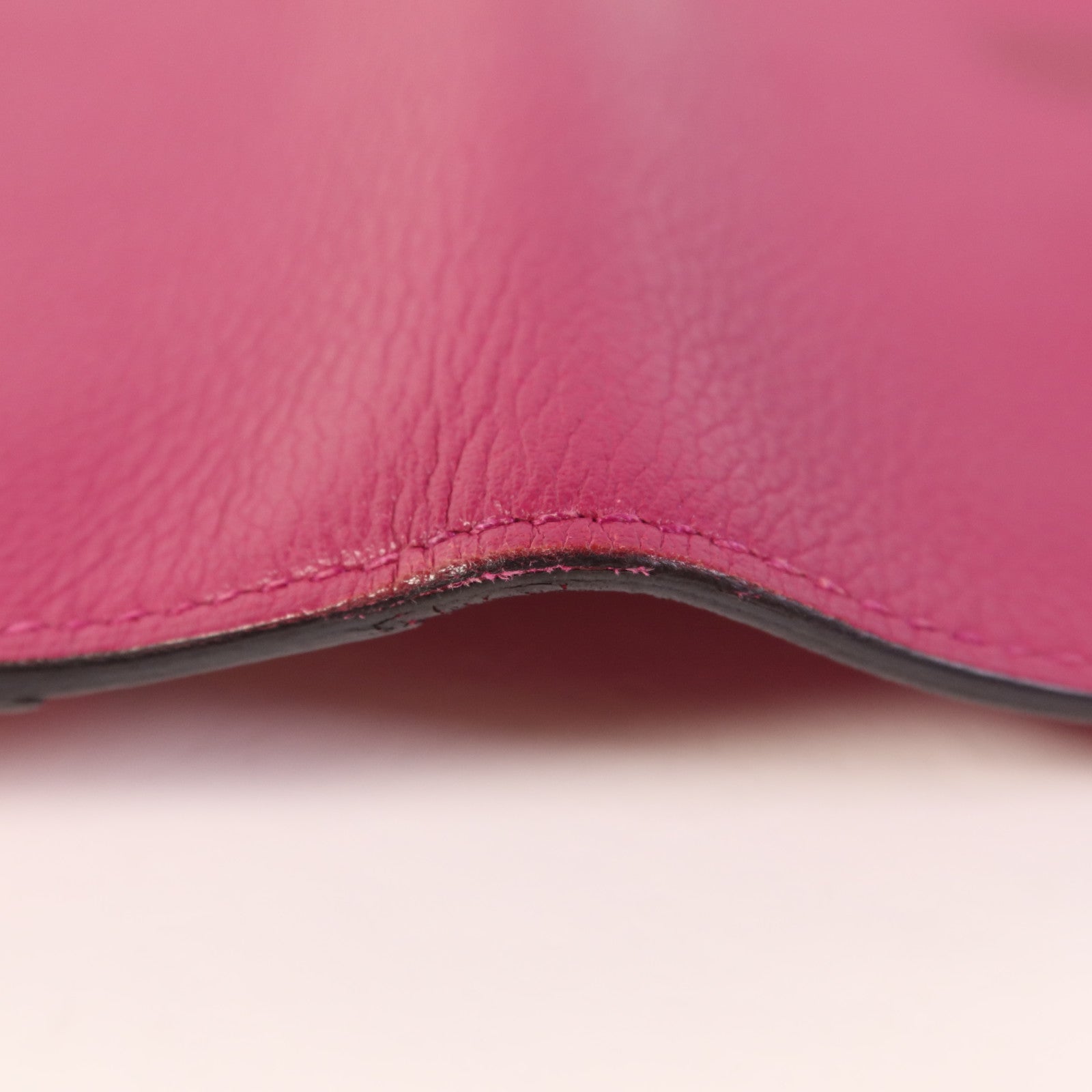 HERMES Evercolor皮革Dogon Compact Bifold Wallet銀扣錢包Rose Pourpre