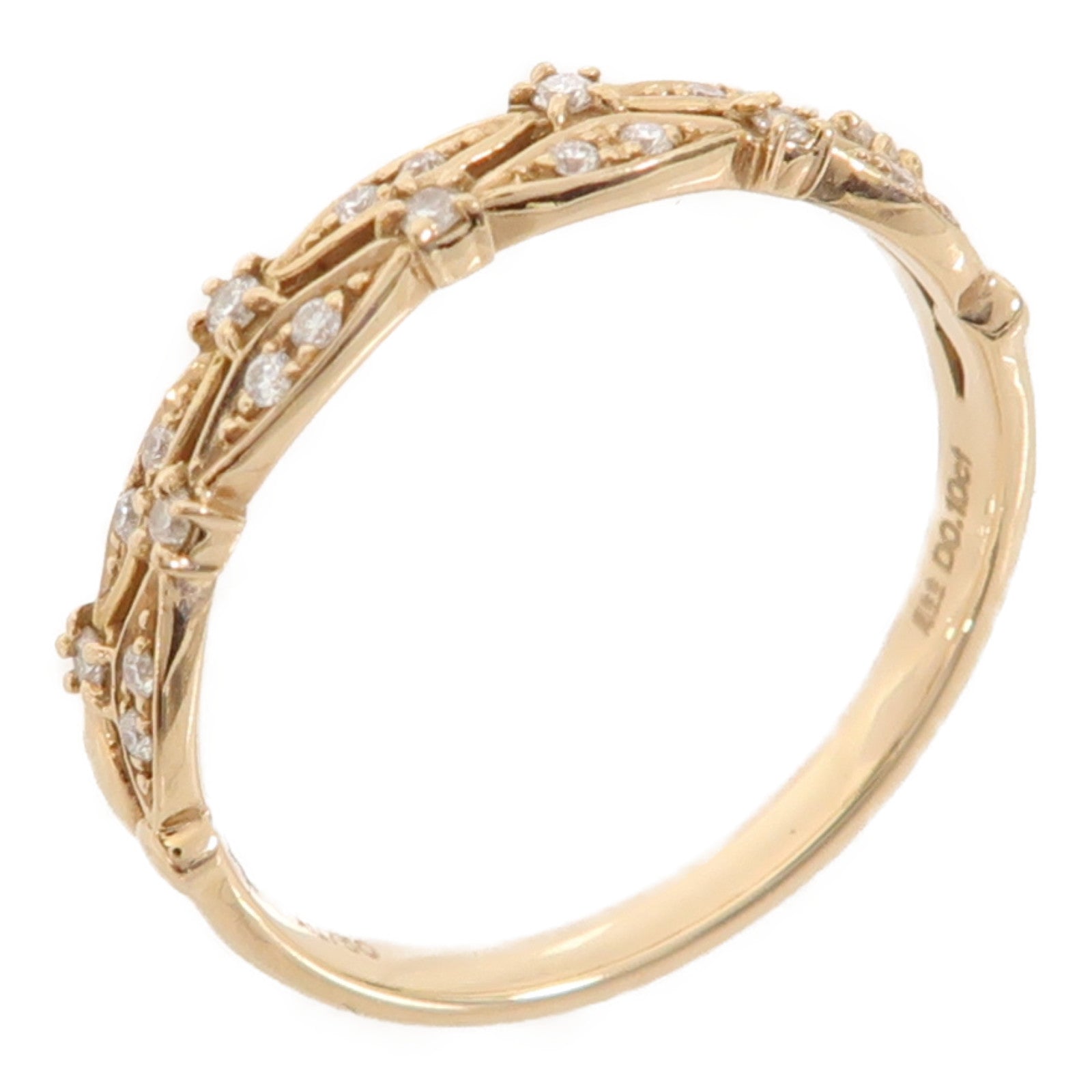 JEWELRY 18K玫瑰金Diamond Ring 0.10ct鑽石戒指US#6.75