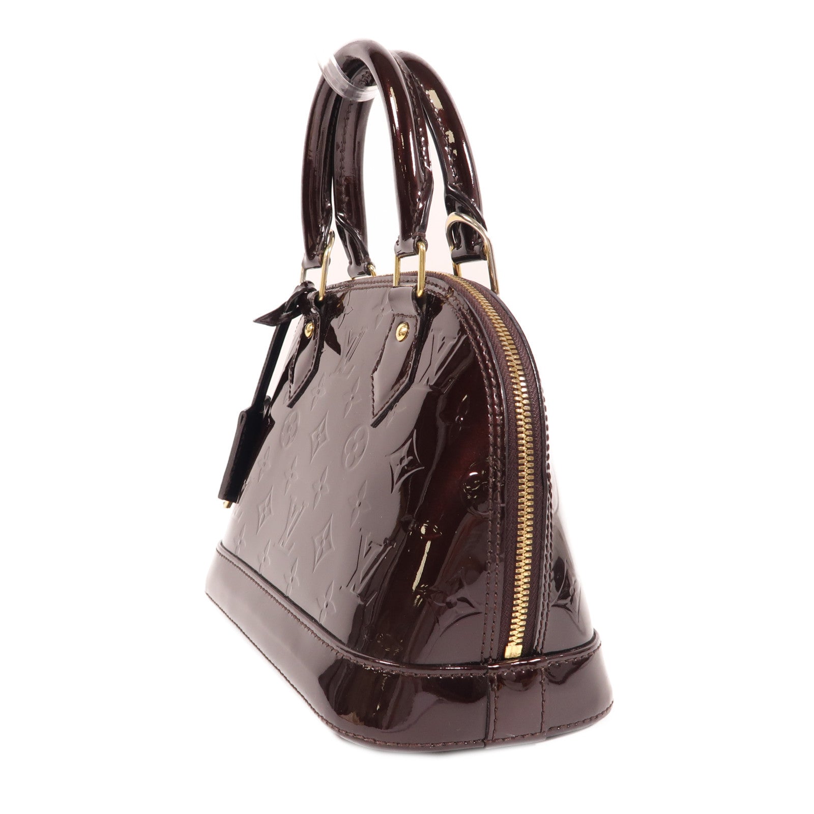 LOUIS VUITTON Vernis Alma BB金扣手挽肩背兩用袋酒紅色