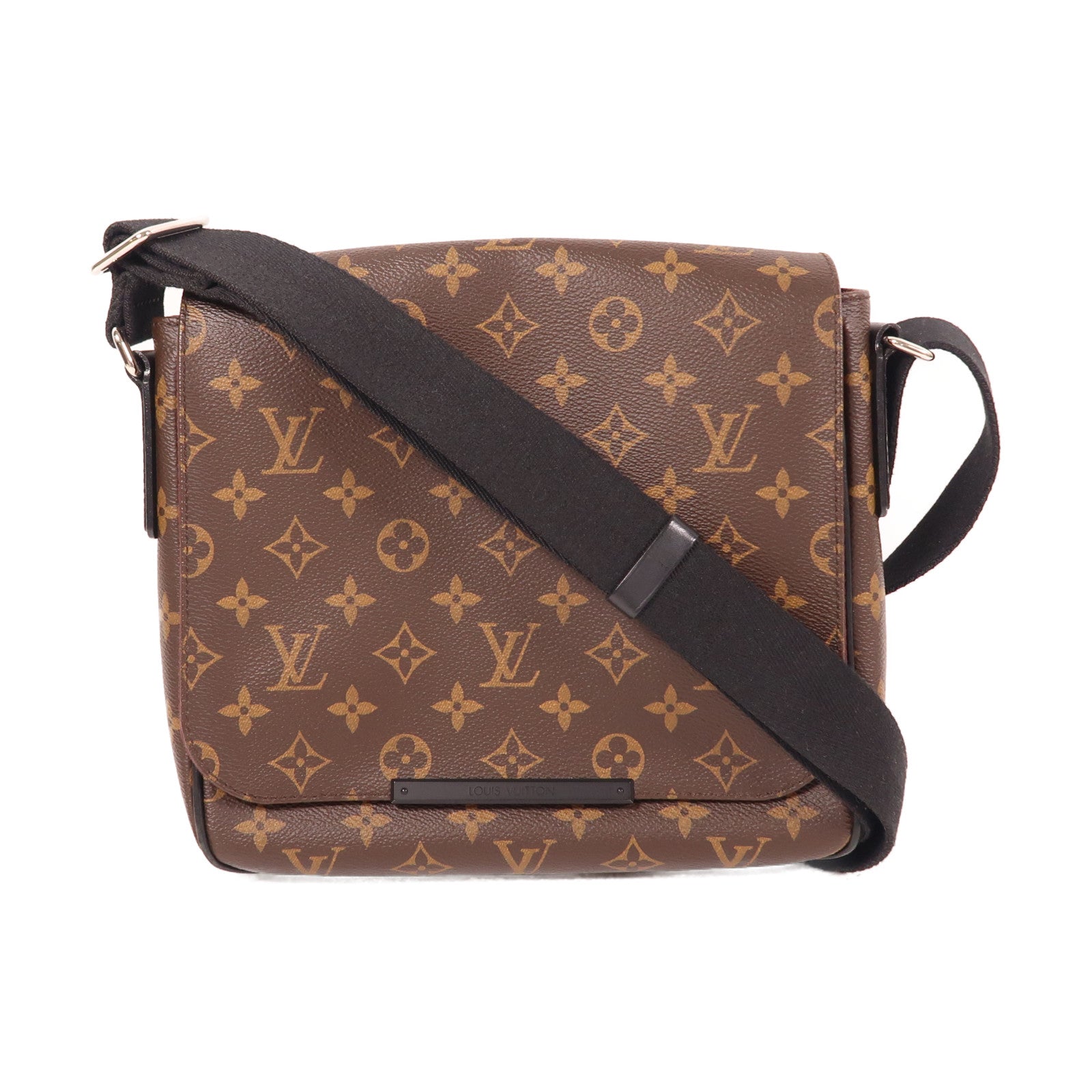 LOUIS VUITTON Monogram Macassar District PM銀扣斜挎包/肩背袋