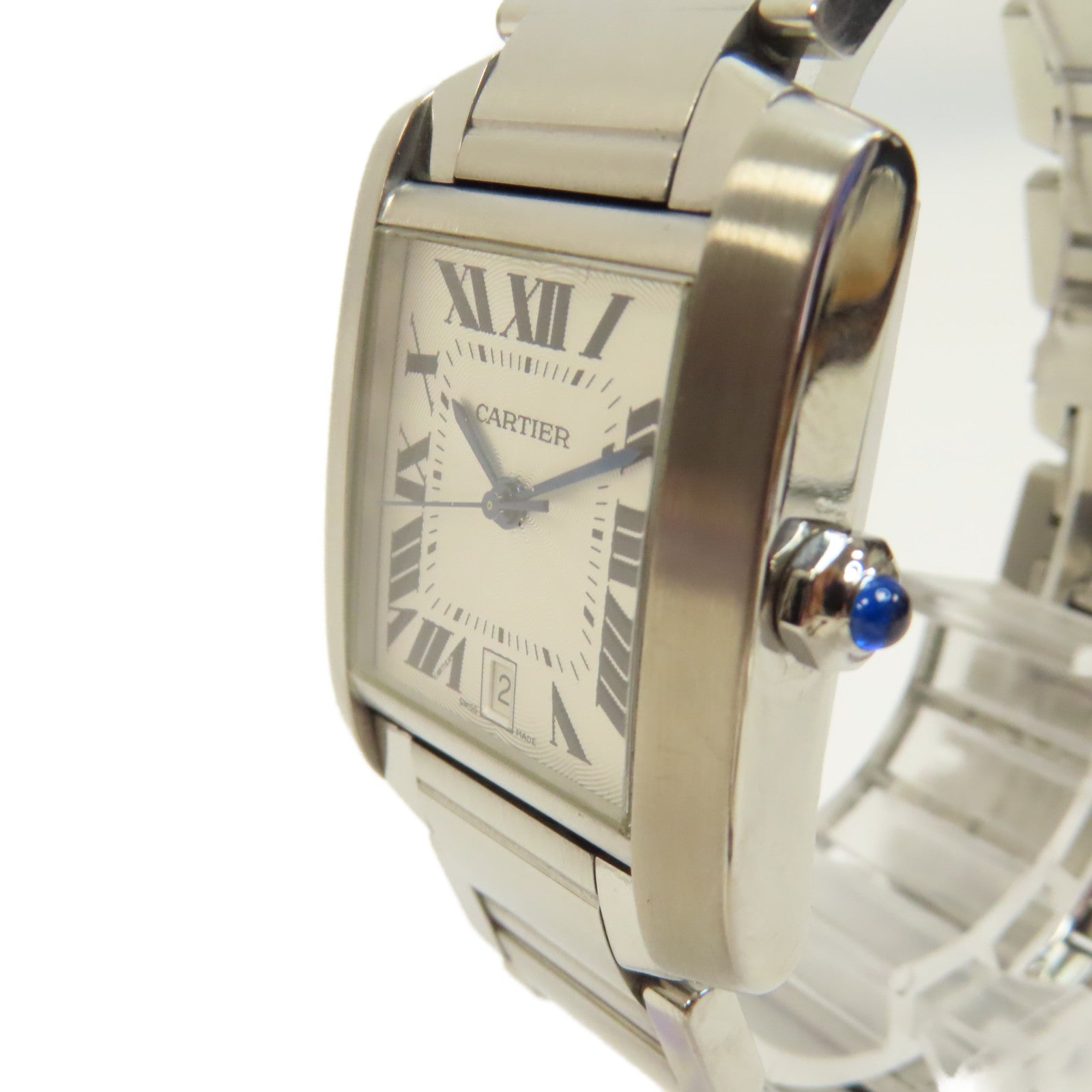 CARTIER Tank Francaise不鏽鋼手錶自動機芯白色