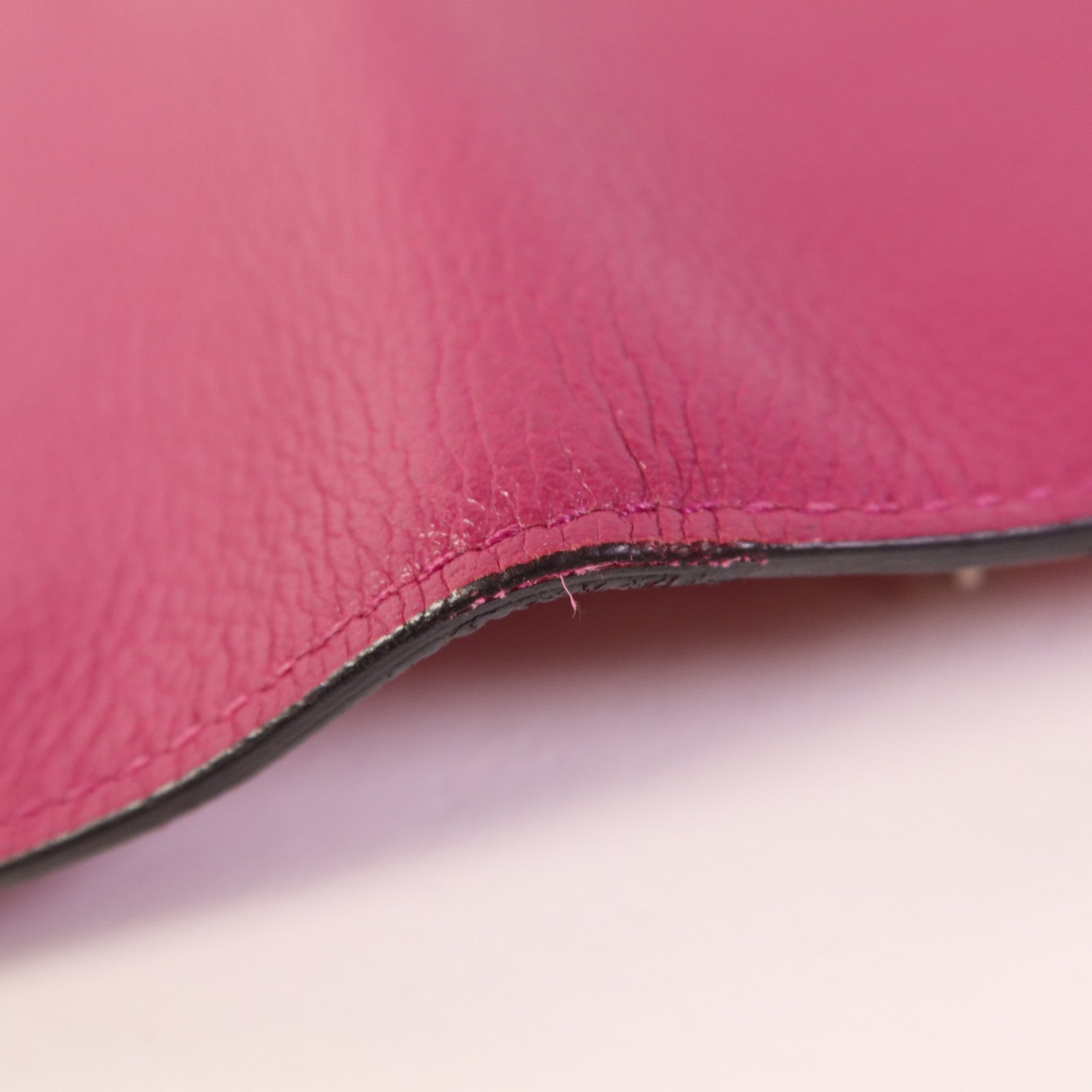 HERMES Evercolor皮革Dogon Compact Bifold Wallet銀扣錢包Rose Pourpre