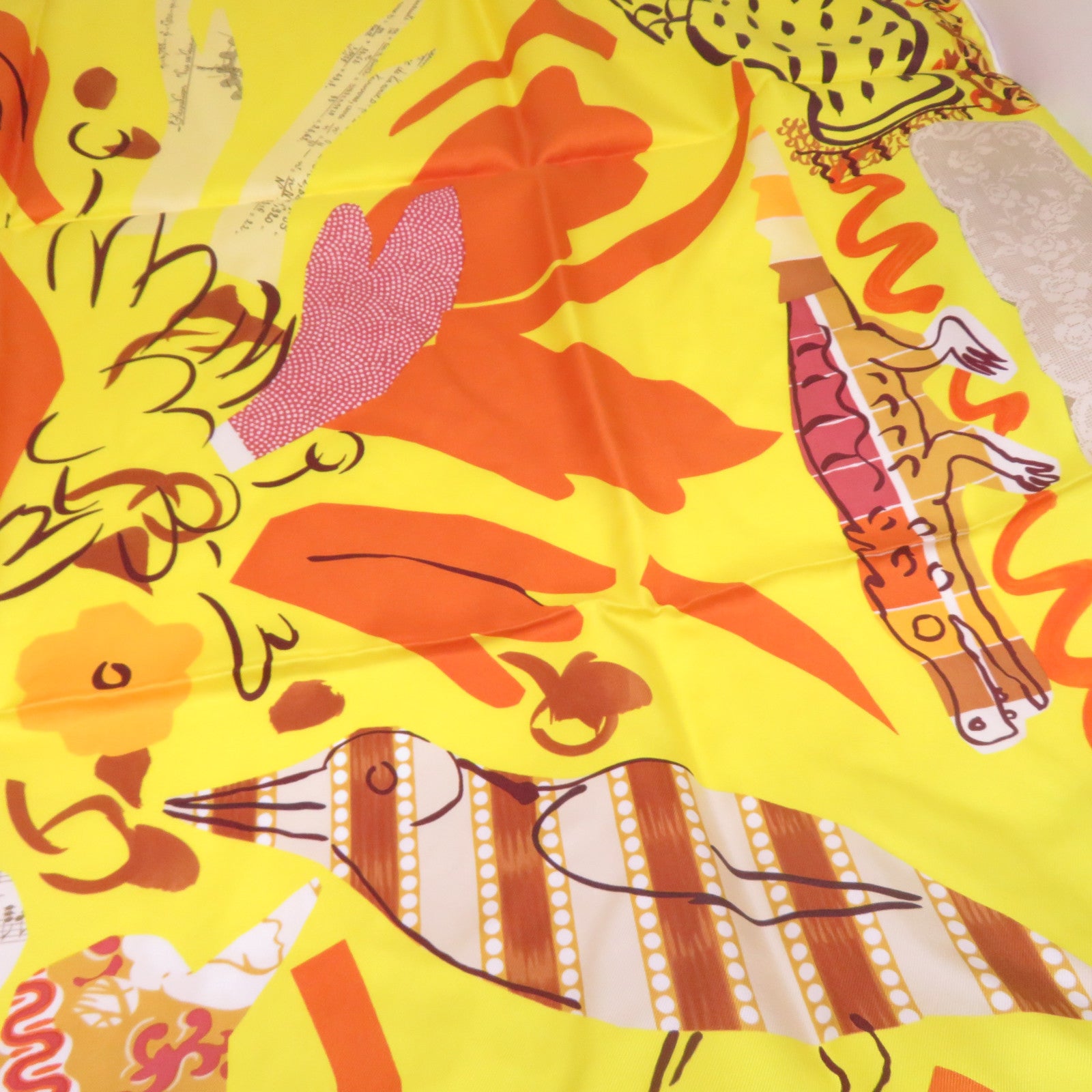 HERMES 【激減優惠】絲質Scarf絲巾黃色
