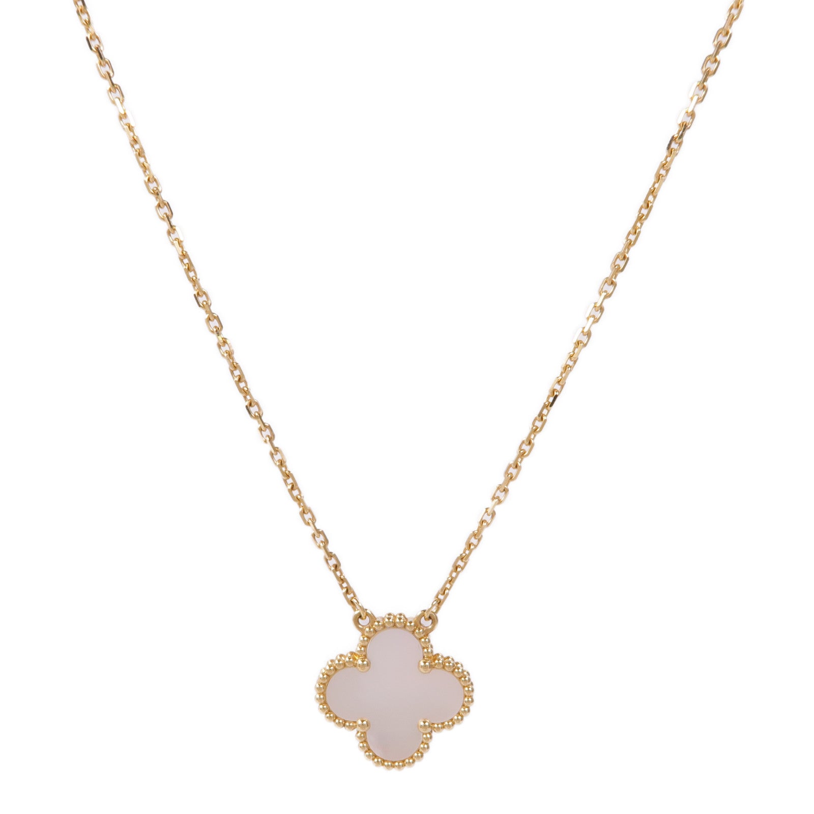 Van Cleef & Arpels 18K黃金Vintage Alhambra Mother of Pearl Necklace珍珠母貝項鍊