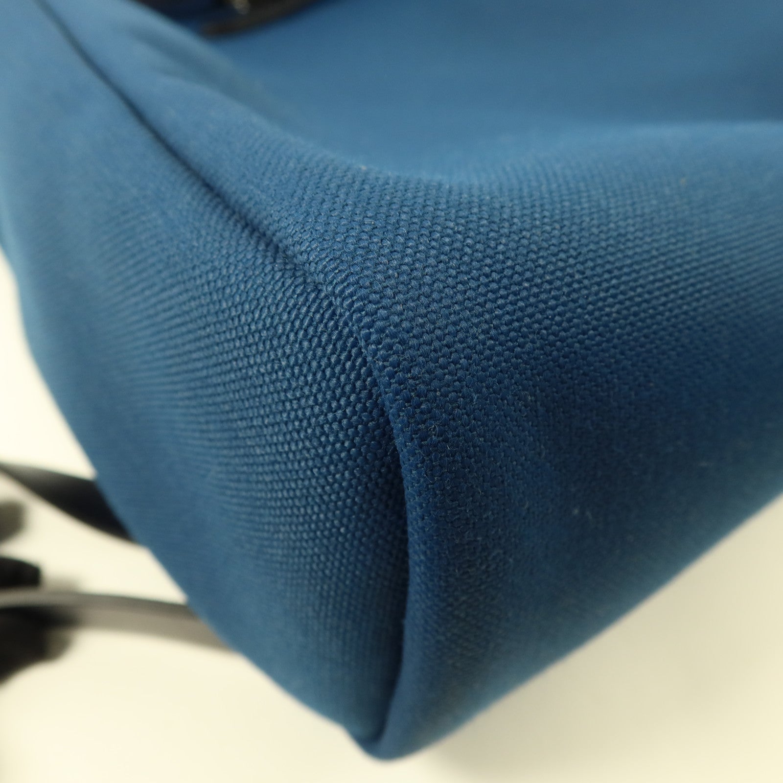 HERMES 帆布Herbag Backpack銀扣背包Deep Blue/Bleu Nuit