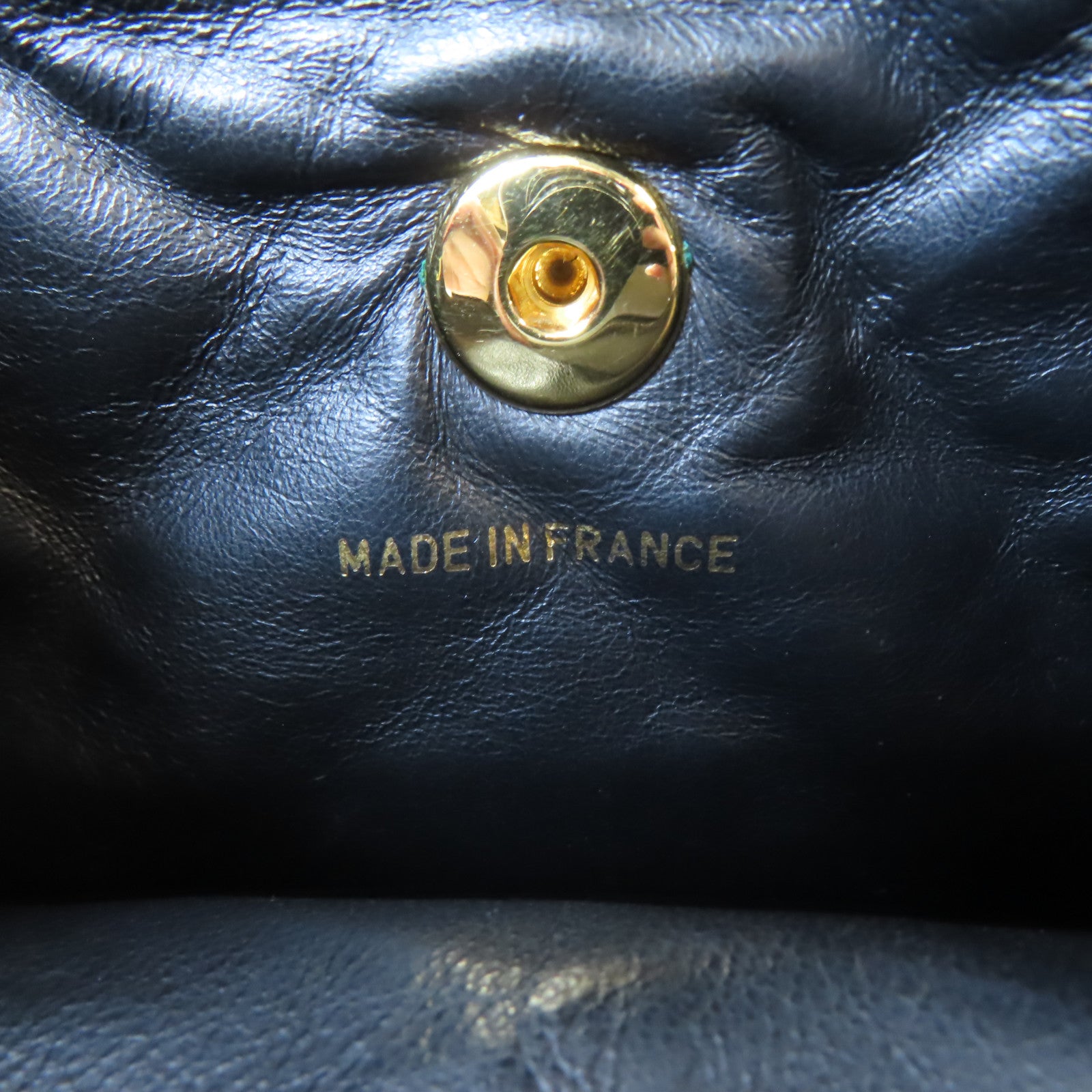 CHANEL 菱格羊皮皮革Vintage Backpack金扣背包黑色