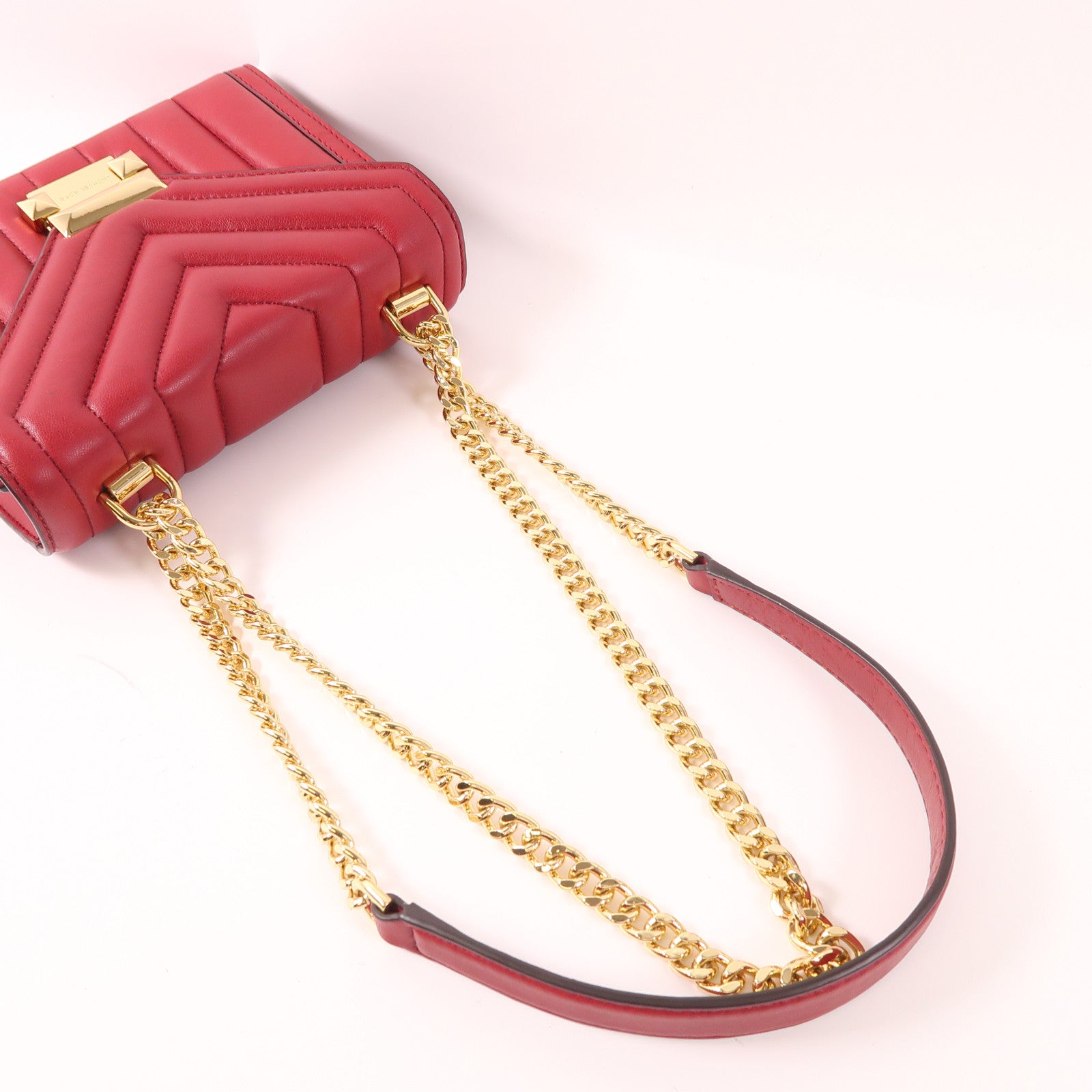 Michael Kors 羊皮皮革Shoulder Bag金扣鏈帶肩背袋