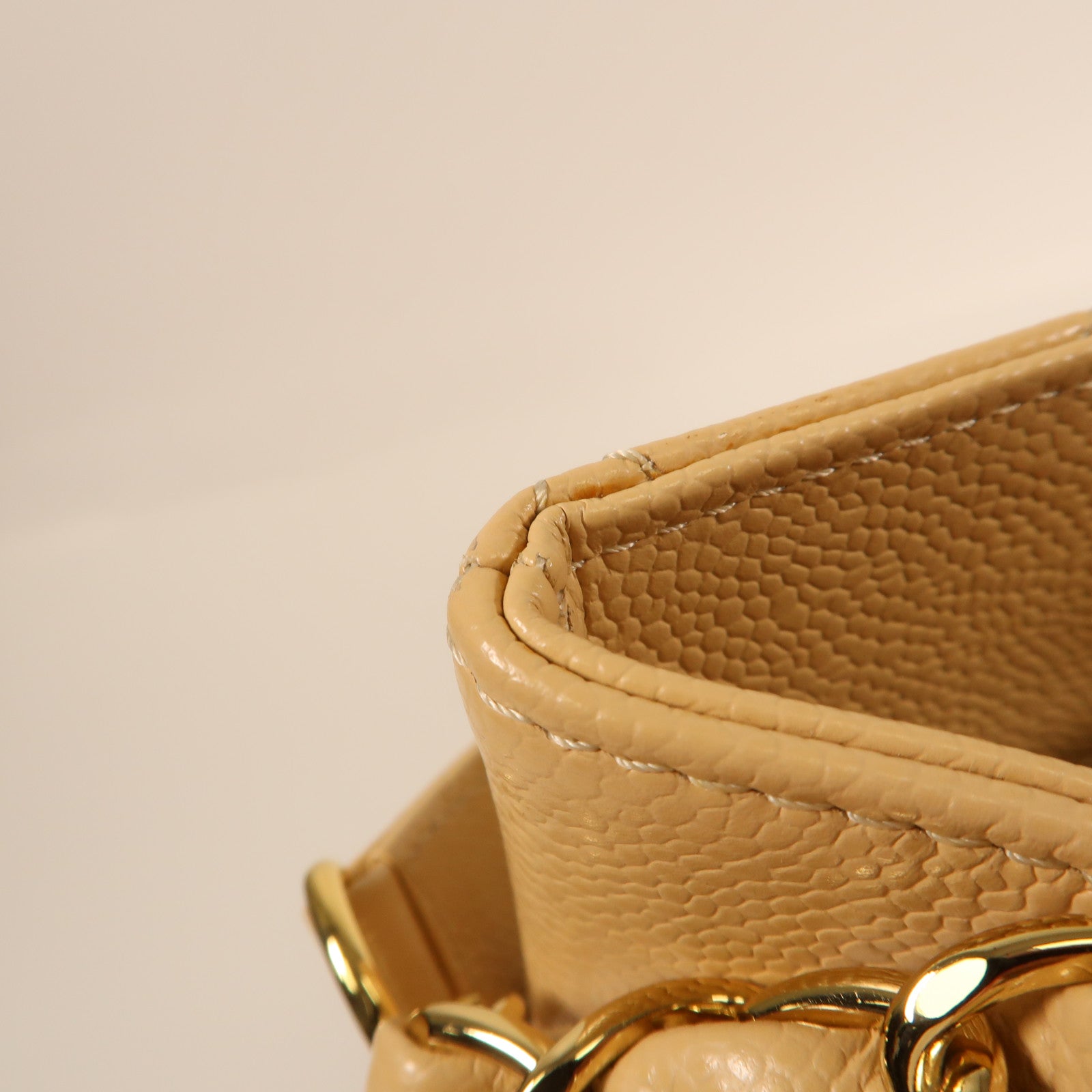 CHANEL 牛皮皮革Grand Shopping Tote金扣鏈帶肩背袋