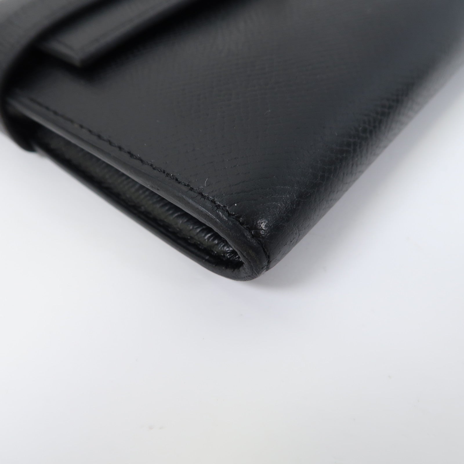 HERMES Epsom皮革Kelly Wallet銀扣長錢包Noir/黑色