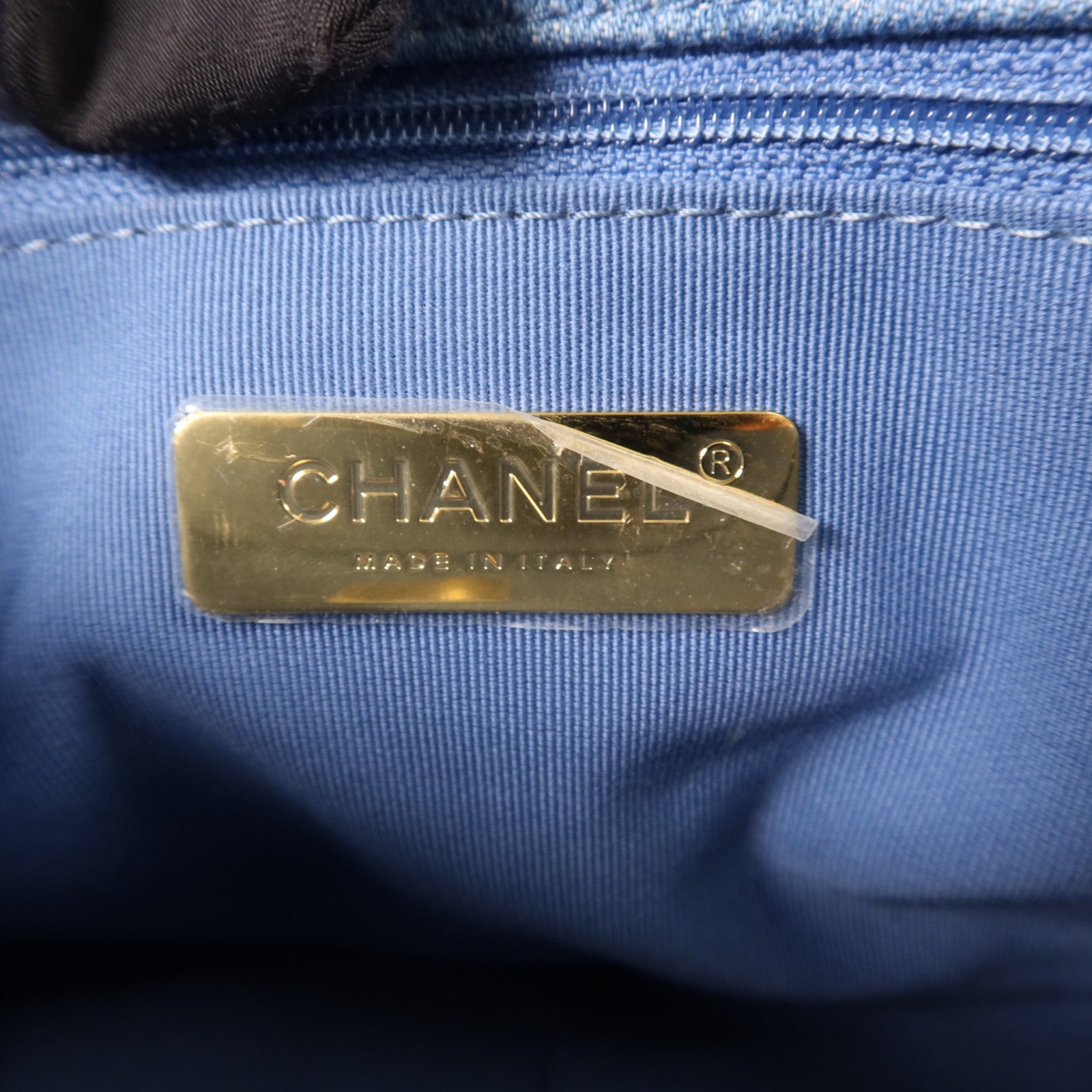 CHANEL 牛仔布Chanel 19鏈帶手挽肩背兩用袋