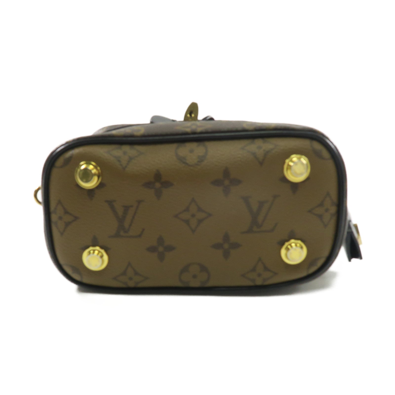 LOUIS VUITTON Monogram Vanity PM金扣鏈帶手挽肩背兩用袋啡色