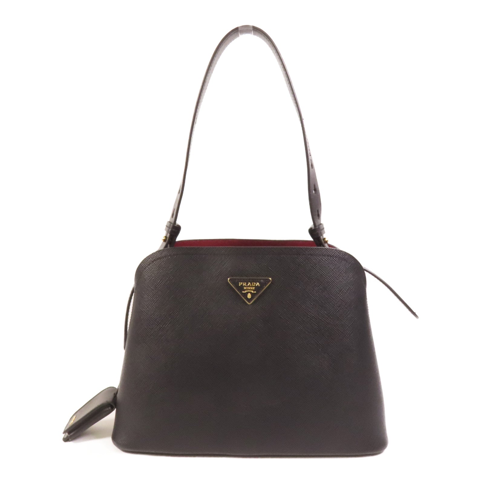 PRADA Saffiano皮革Shoulder Bag金扣手挽肩背兩用袋