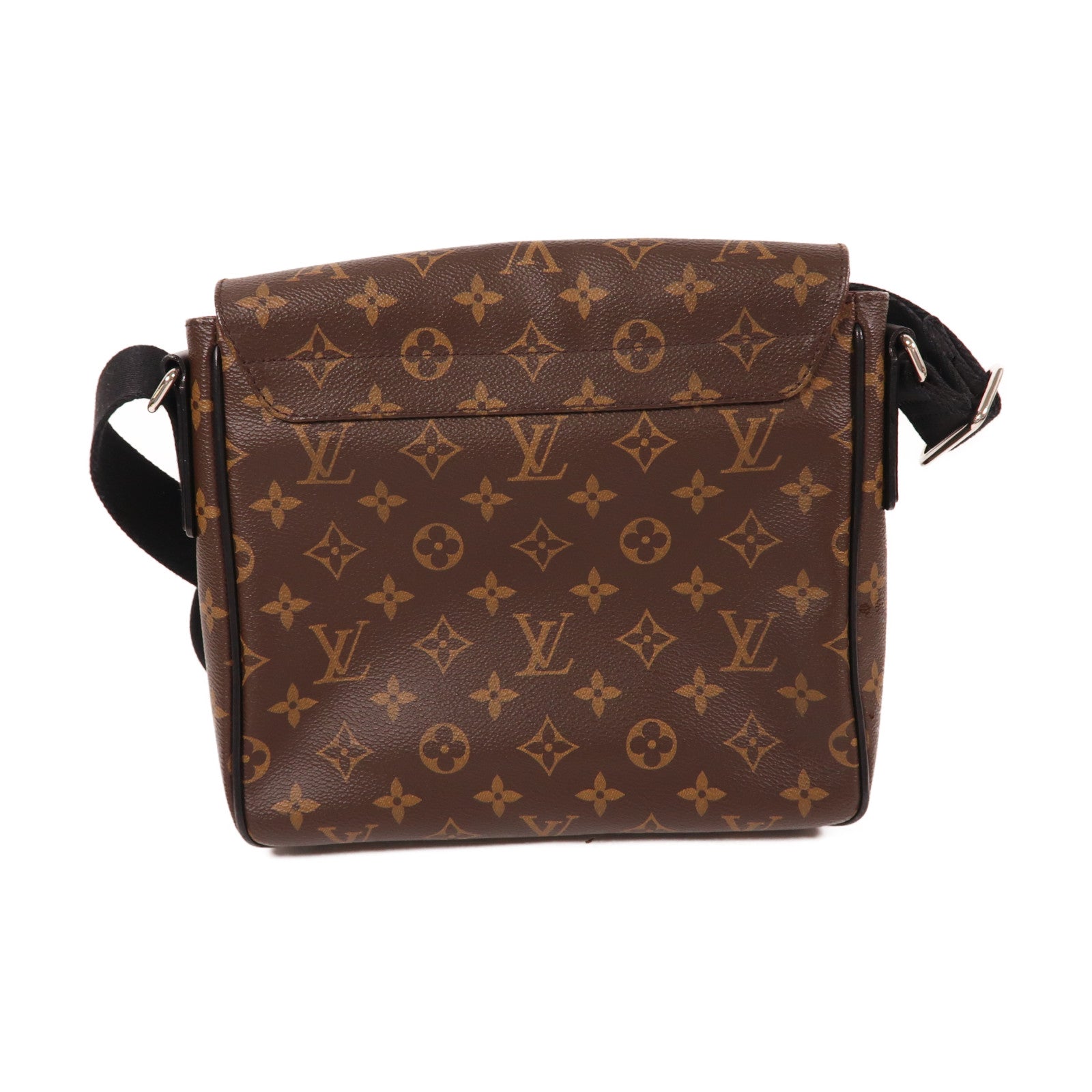 LOUIS VUITTON Monogram Macassar District PM銀扣斜挎包/肩背袋