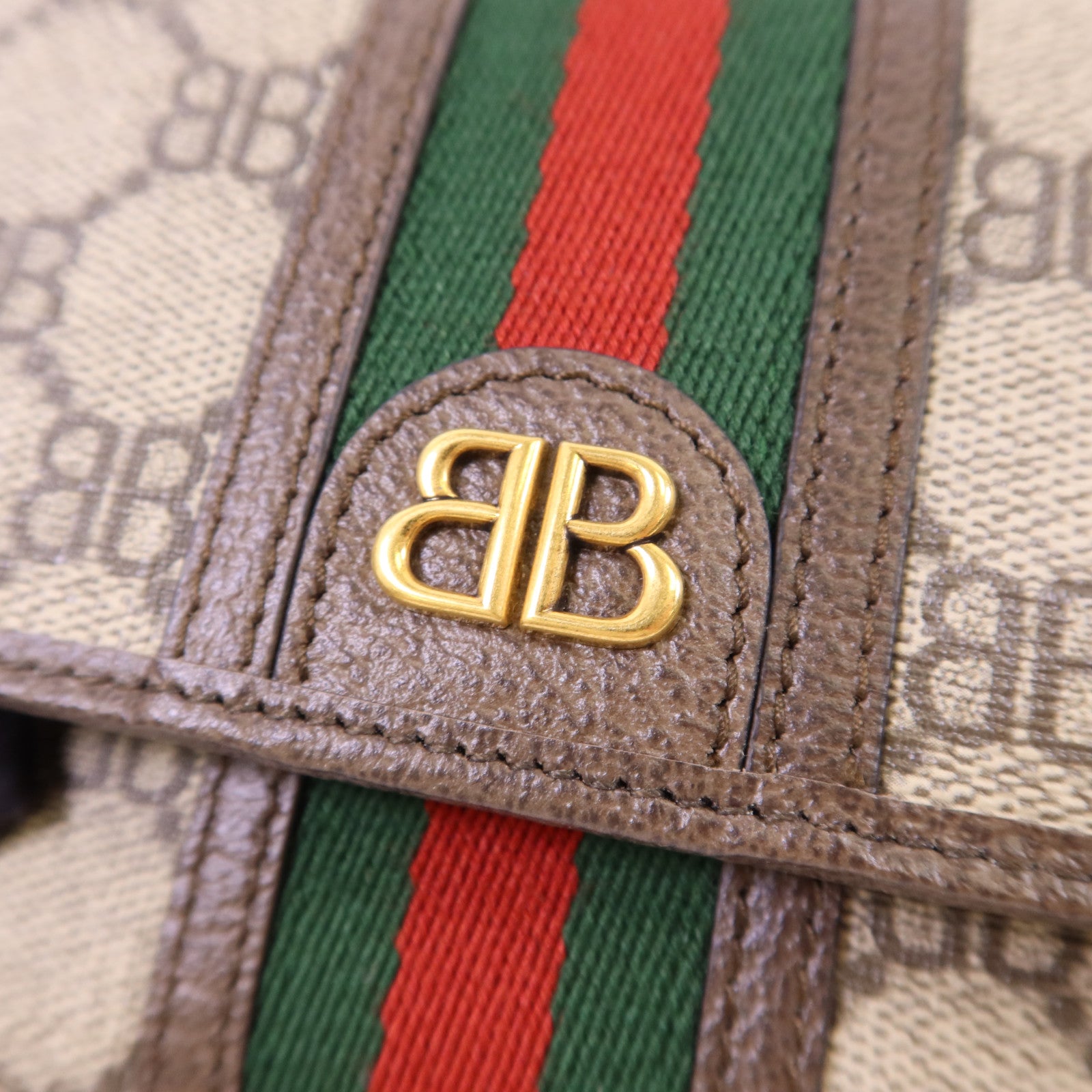 GUCCI 【激減優惠】塗層帆布Gucci x Balenciaga The Hacker Mini Bag金扣肩背袋