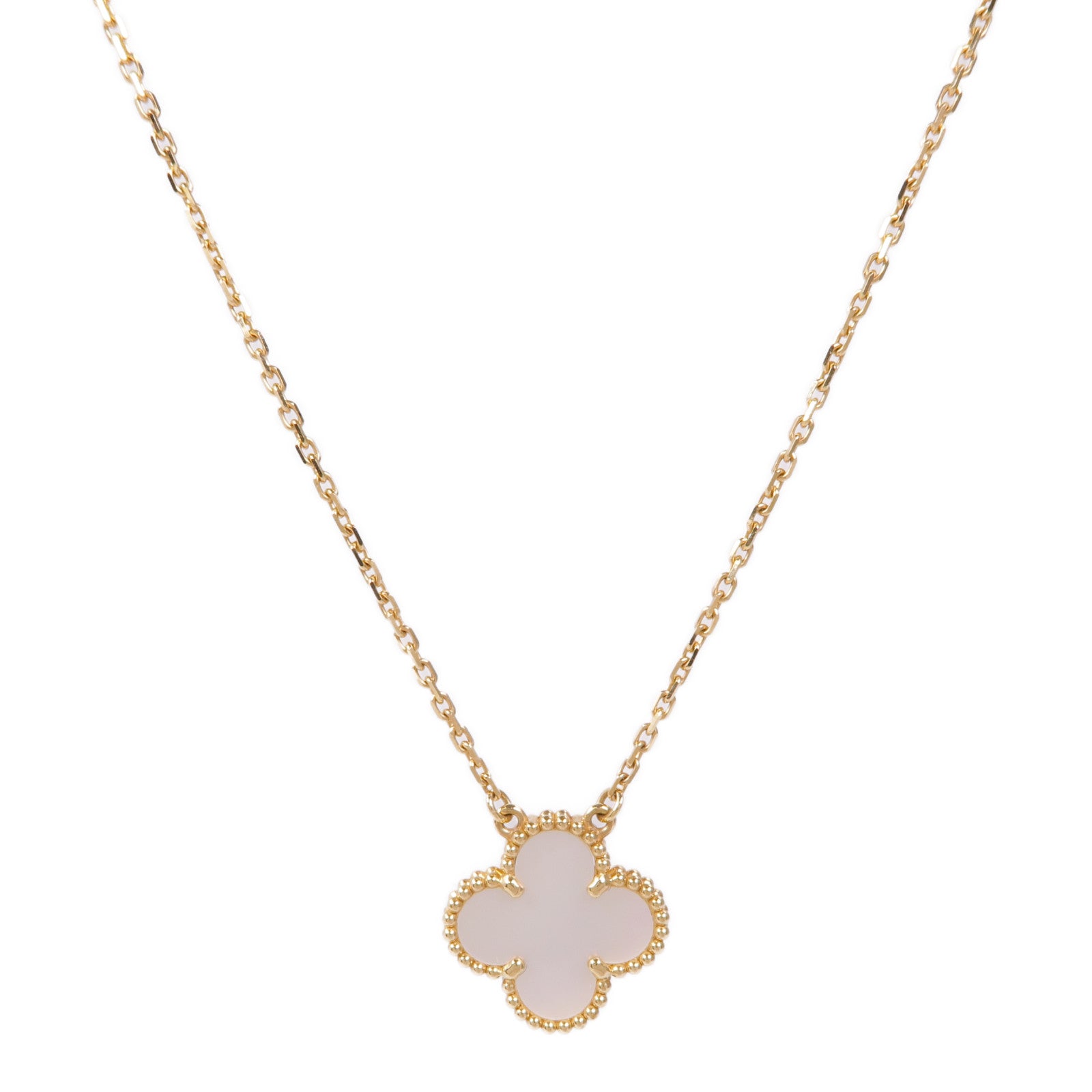 Van Cleef & Arpels 18K黃金Vintage Alhambra Mother of Pearl Necklace珍珠母貝項鍊