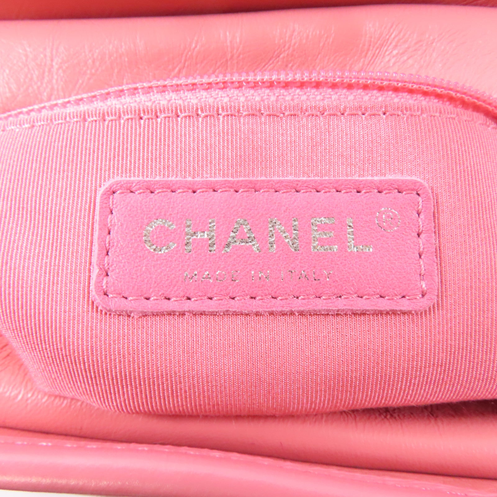 CHANEL 菱格牛皮皮革Gabrielle鏈帶肩背袋粉紅色