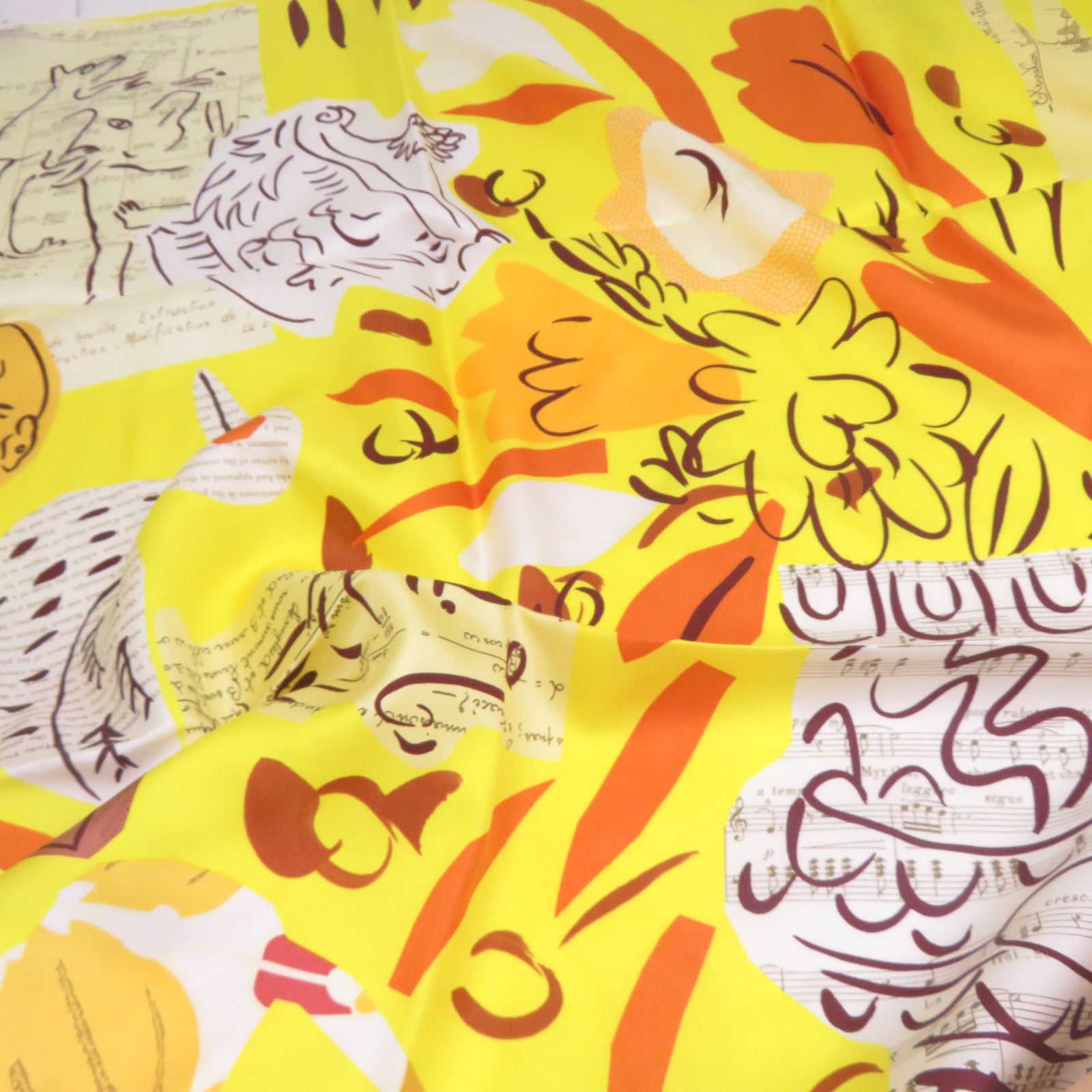 HERMES 【激減優惠】絲質Scarf絲巾黃色