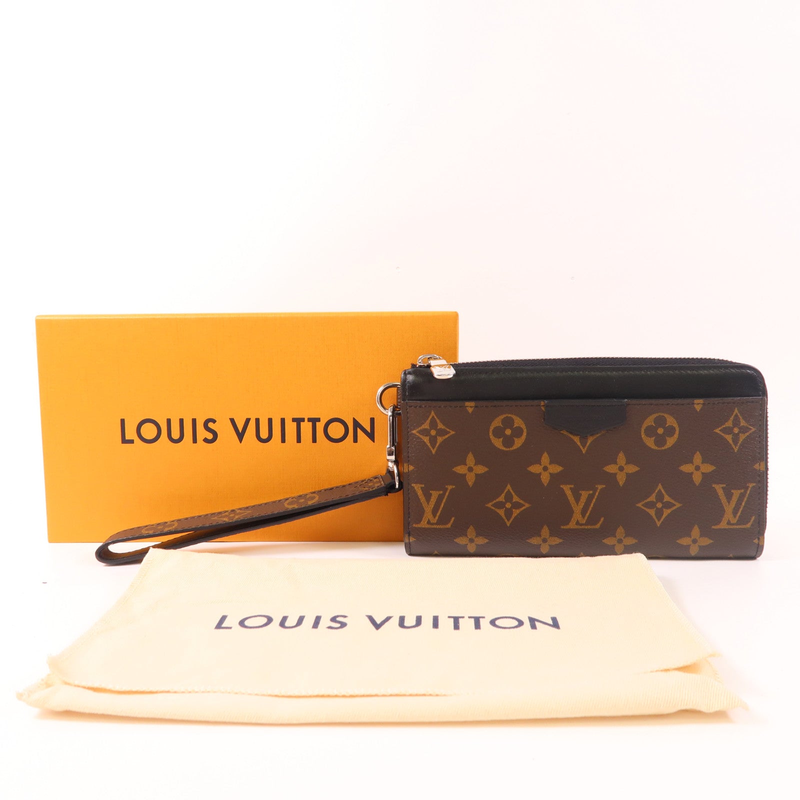 LOUIS VUITTON Monogram Zipper Dragonne銀扣長錢包