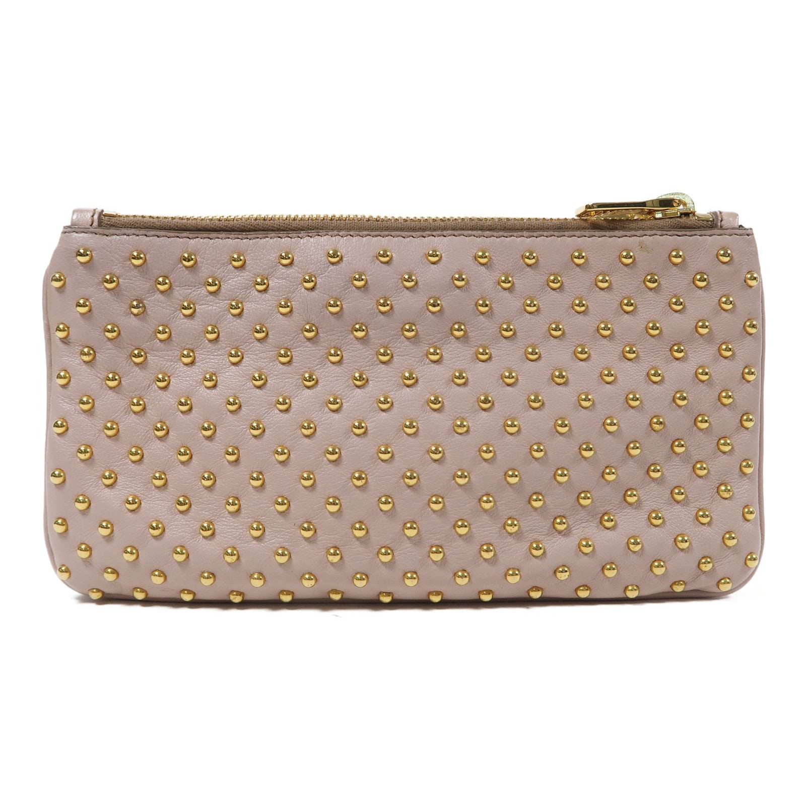 Miu Miu 牛皮皮革Shoulder Bag金扣肩背袋粉紅色
