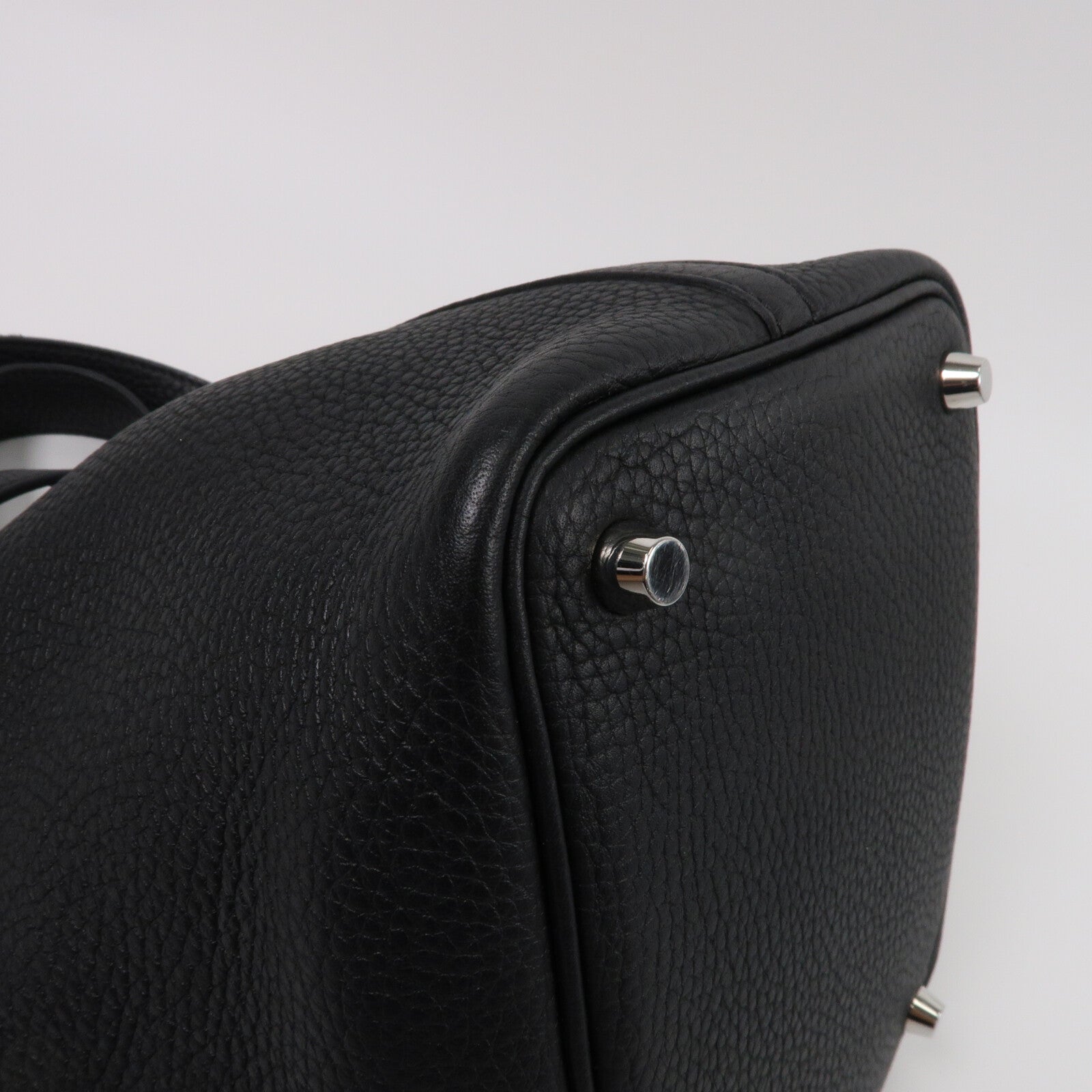 HERMES Clemence皮革Picotin PM手挽袋Noir