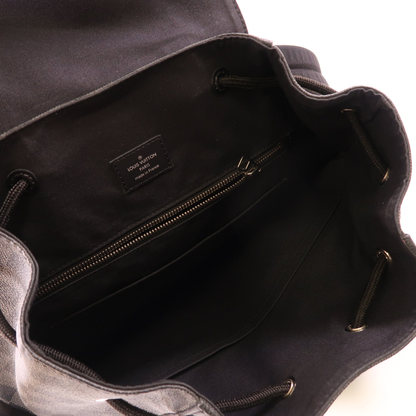 LOUIS VUITTON Damier Graphite Christopher MM銀扣背包色