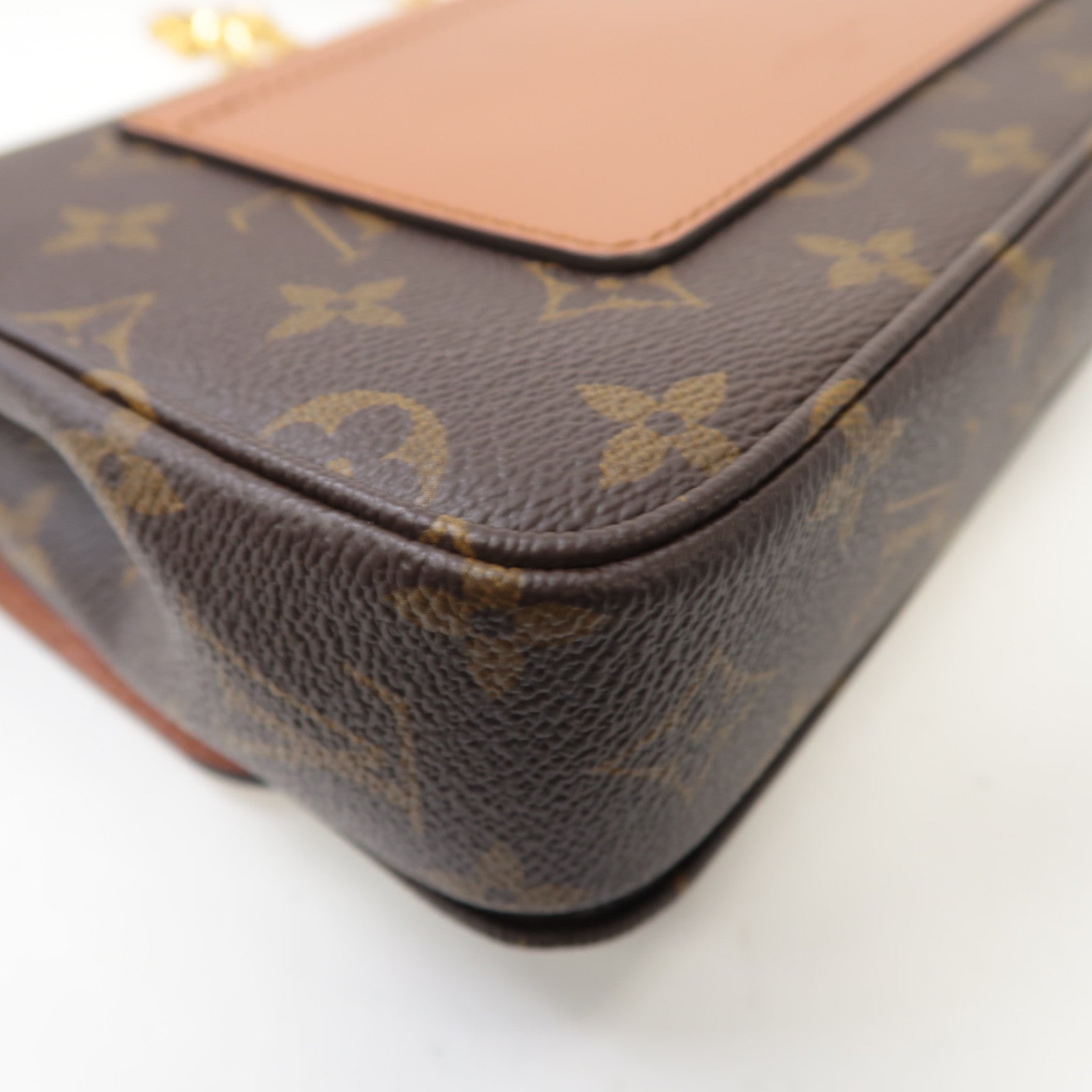 LOUIS VUITTON Monogram Marceau金扣鏈帶肩背袋棕色