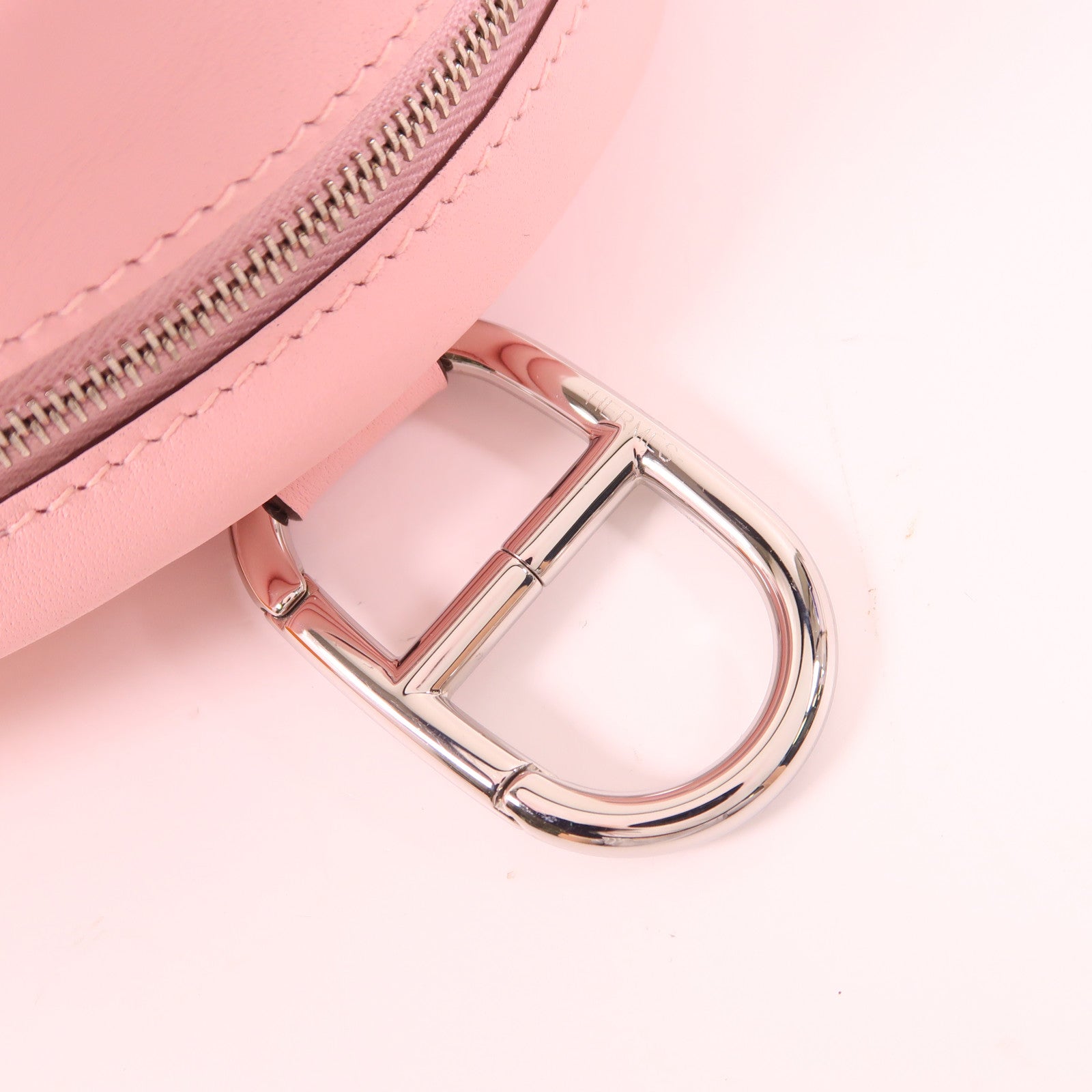 HERMES Swift皮革In The Loop Belt Bag銀扣腰包3Q Rose Sakura