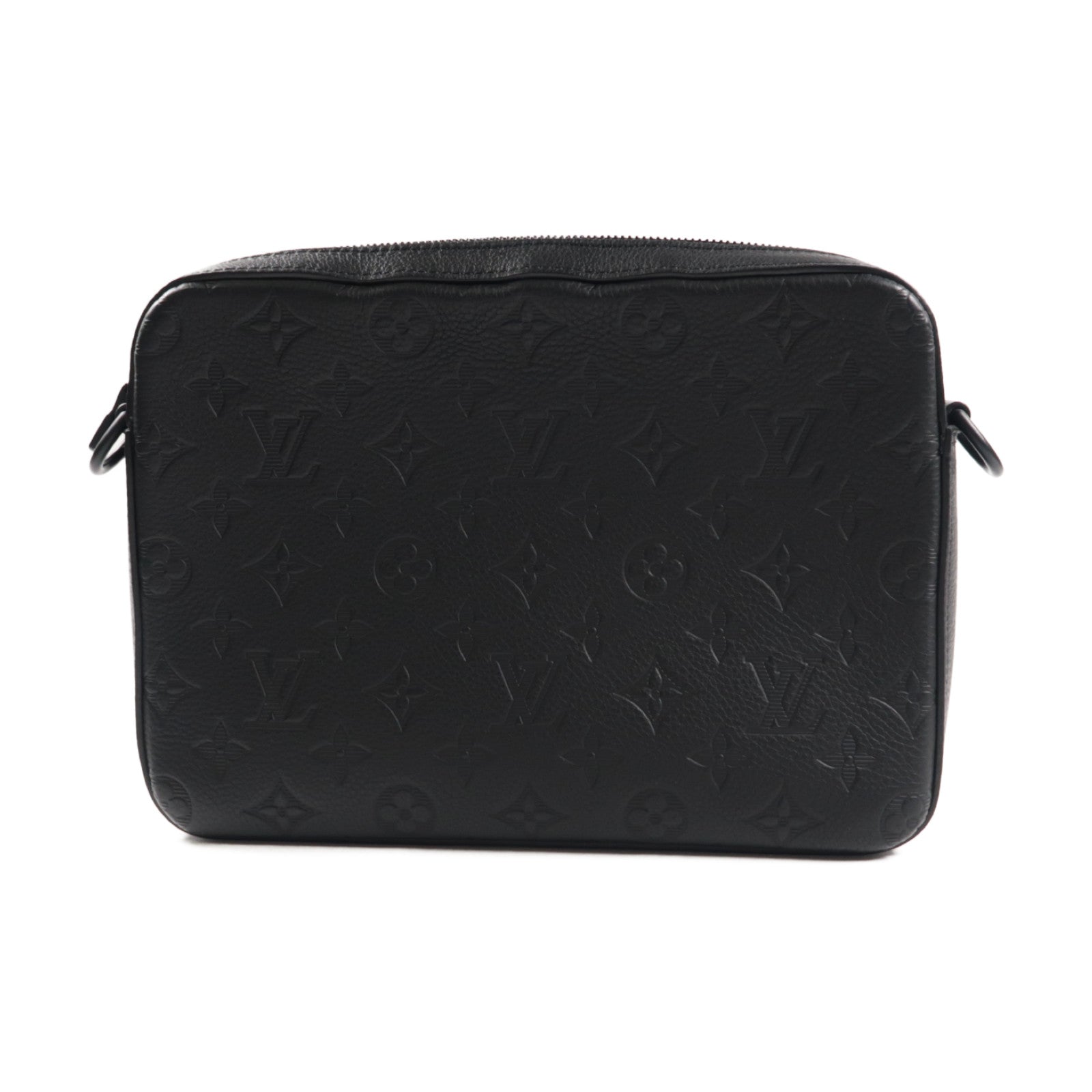 LOUIS VUITTON 牛皮皮革Trio Messenger黑扣肩背袋黑色