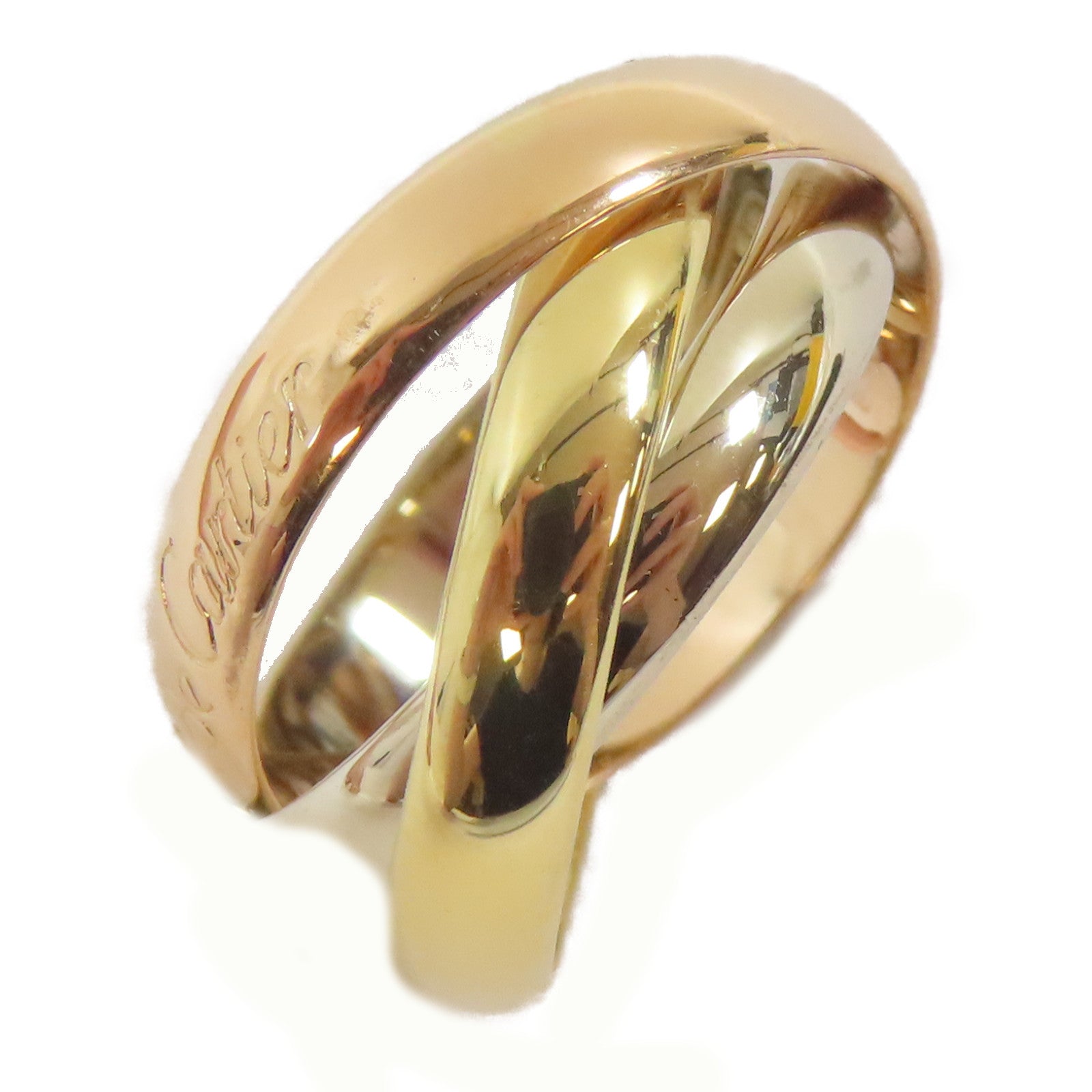 CARTIER 18K黃金/白金/玫瑰金Les Must De Trinity戒指Cartier#50/US#5.5