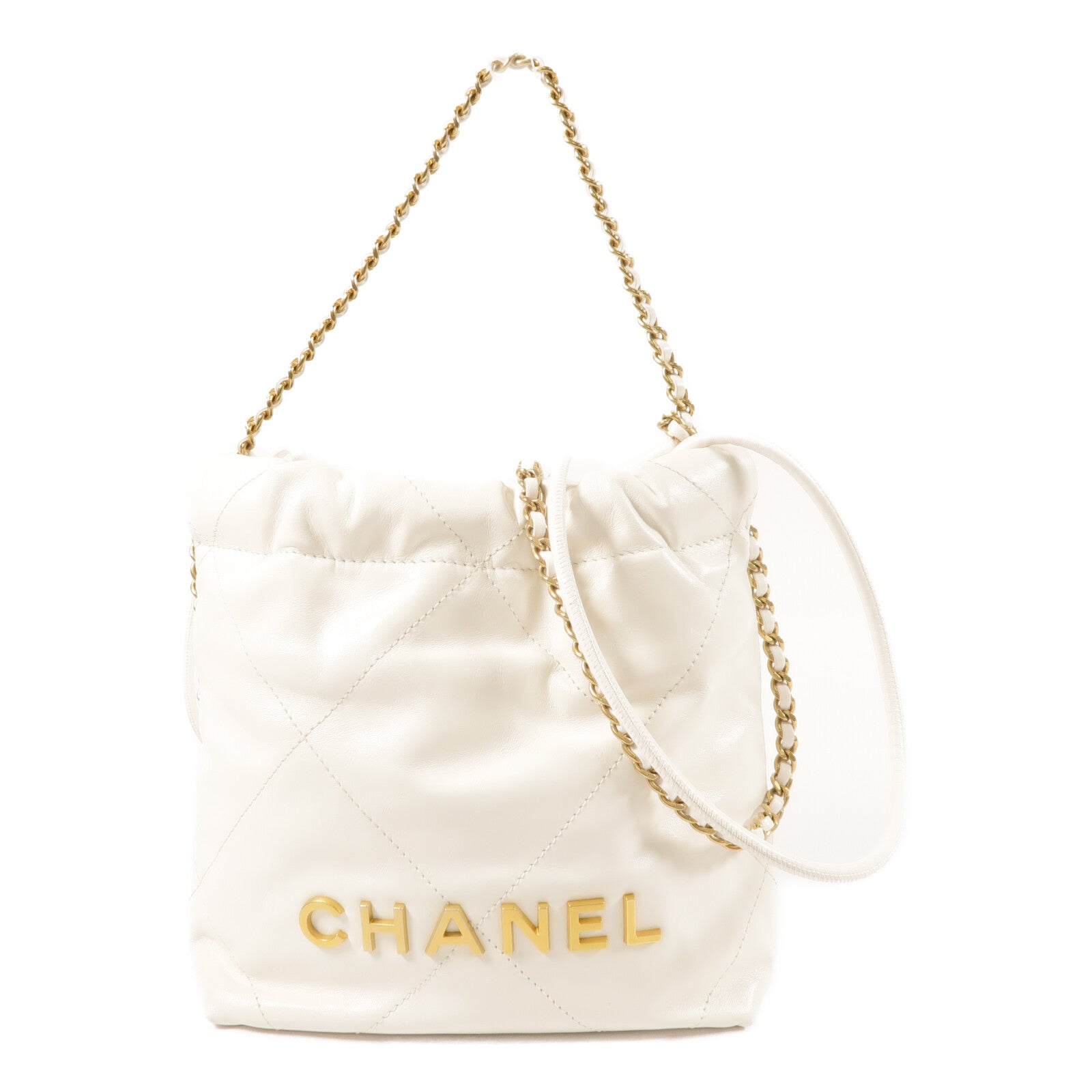 CHANEL 羊皮皮革C22 Mini金扣手挽肩背兩用袋