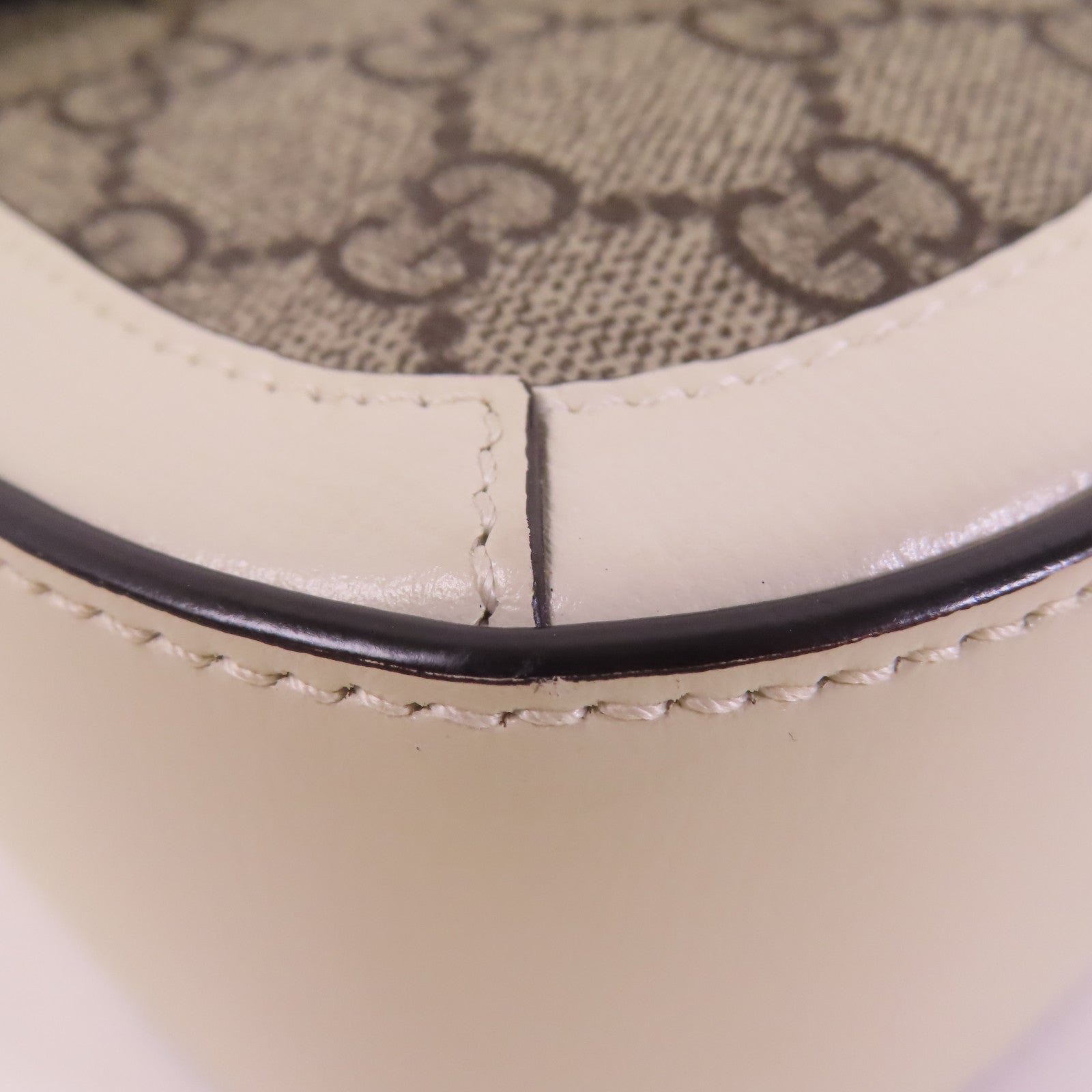 GUCCI 塗層帆布/牛皮皮革Horsebit 1955金扣肩背袋