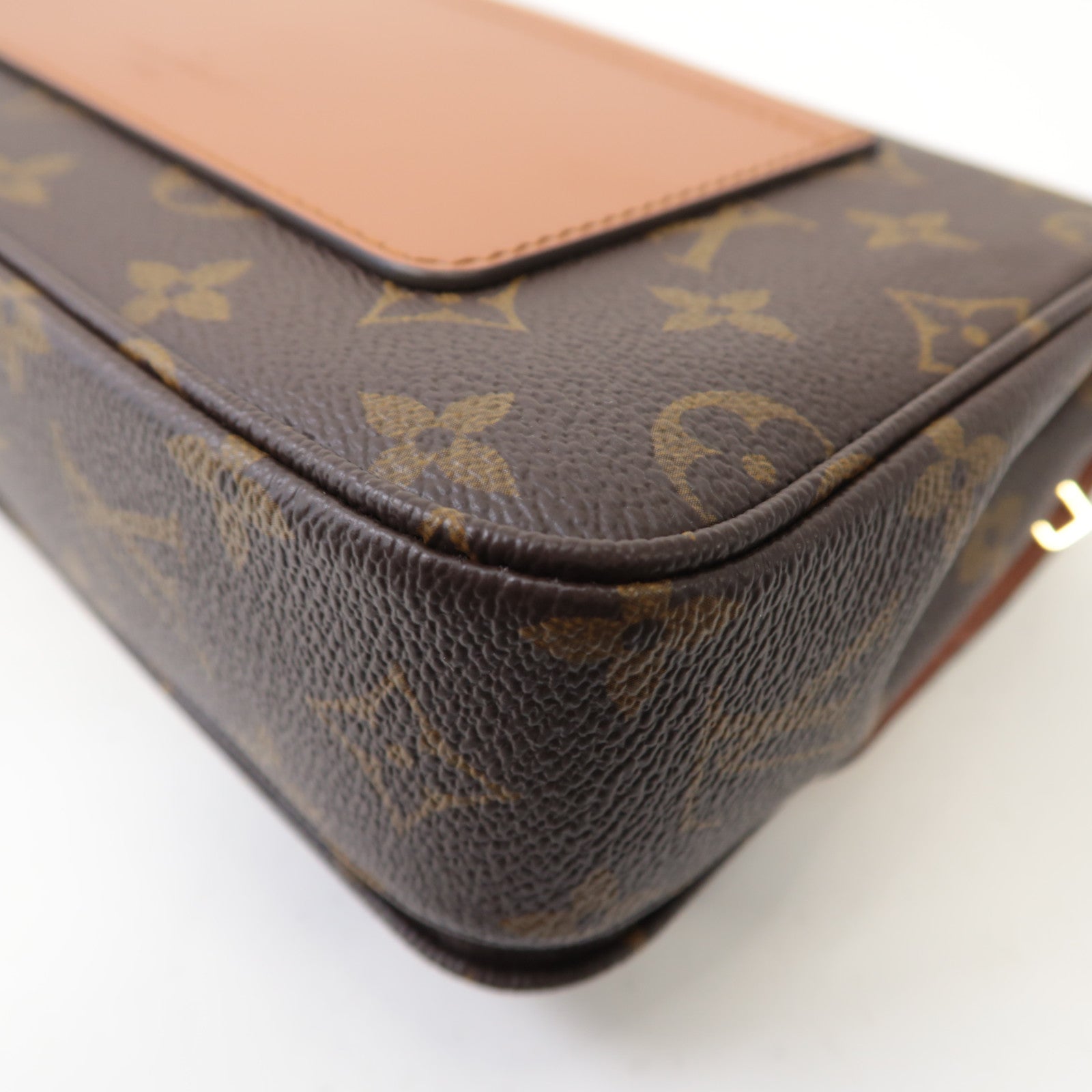 LOUIS VUITTON Monogram Marceau金扣鏈帶肩背袋棕色