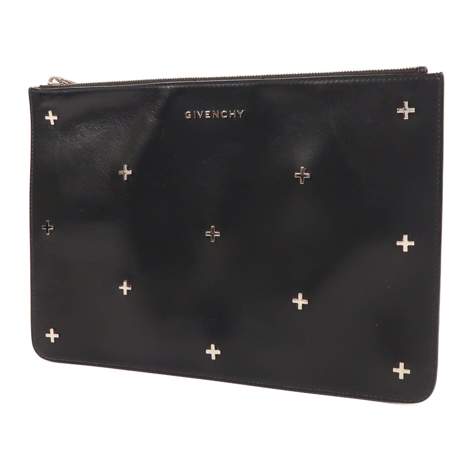 GIVENCHY 牛皮皮革Clutch銀扣手拿包