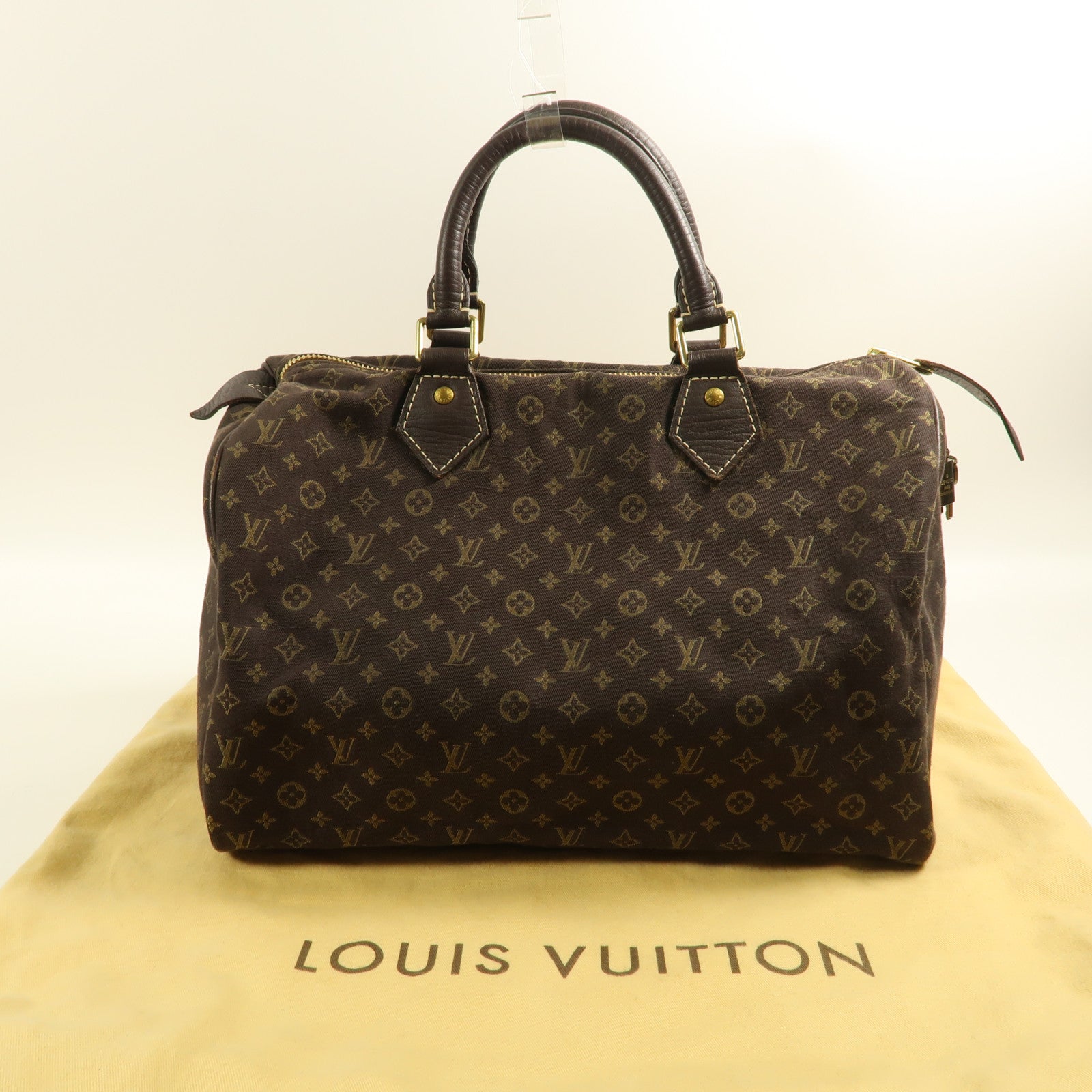 LOUIS VUITTON Monogram Mini Lin Speedy 30金扣手挽袋