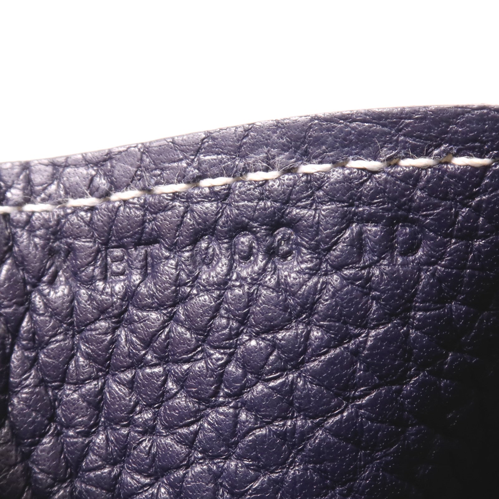 HERMES Clemence皮革Halzan 31銀扣手挽肩背兩用袋Bleu Nuit