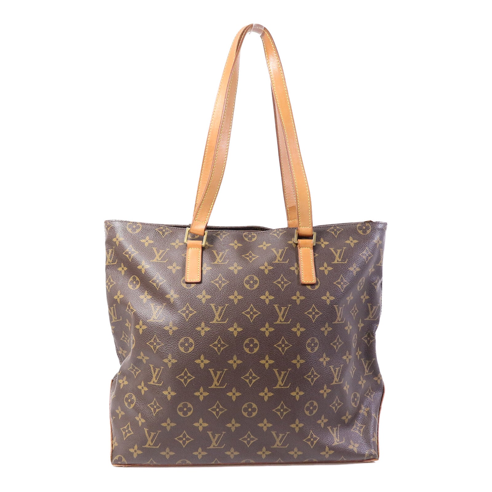 LOUIS VUITTON Monogram Cabas Mezzo金扣肩背袋棕色