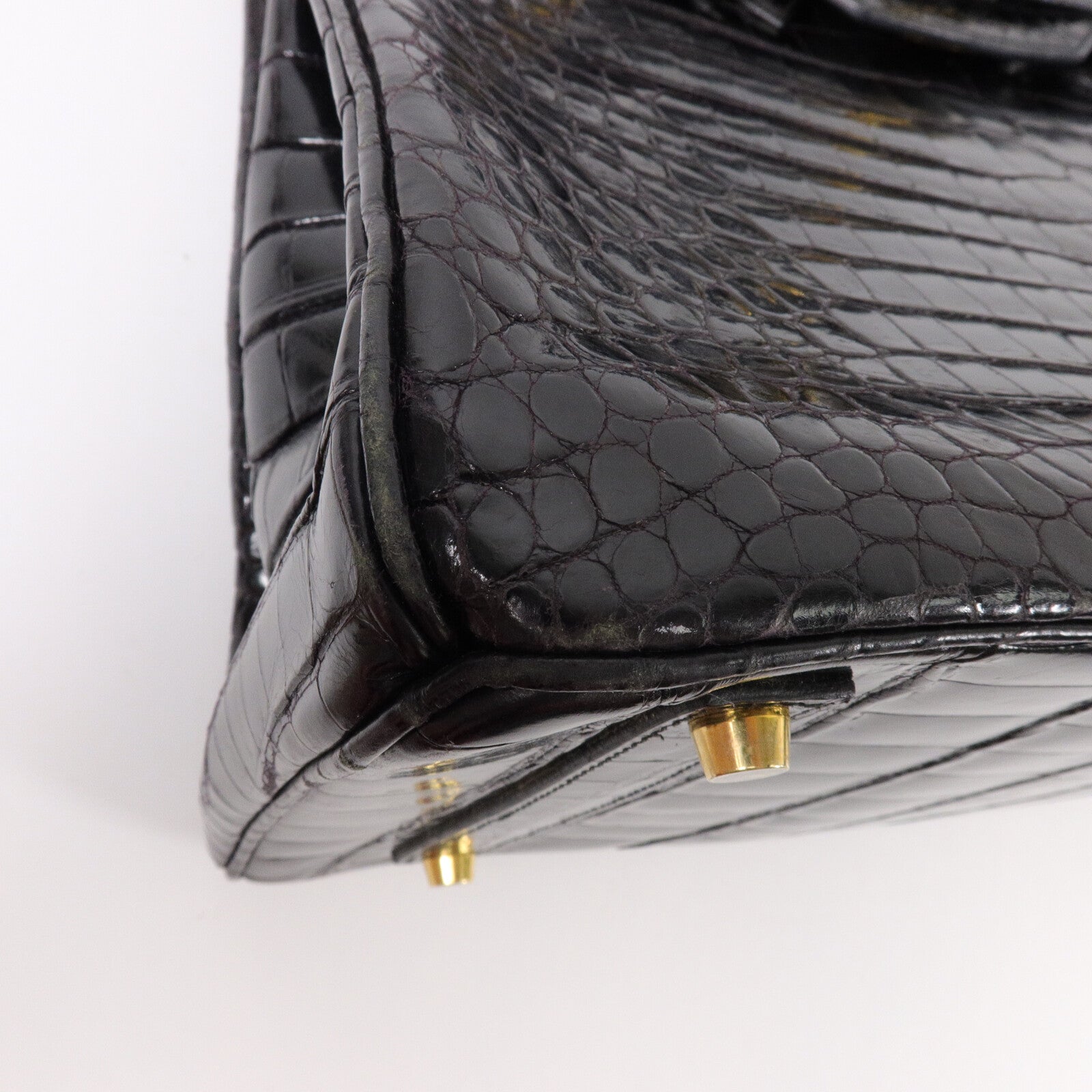 HERMES 鱷魚皮革Birkin 35手挽袋Noir