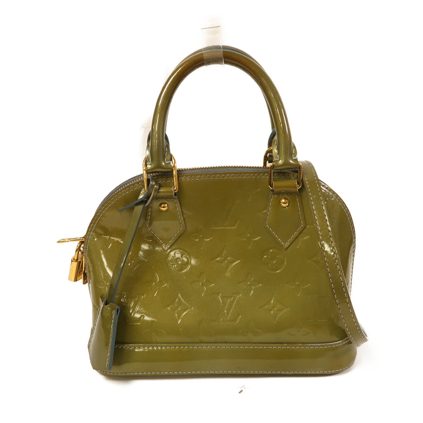 LOUIS VUITTON Vernis Alma BB金扣手挽肩背兩用袋綠色