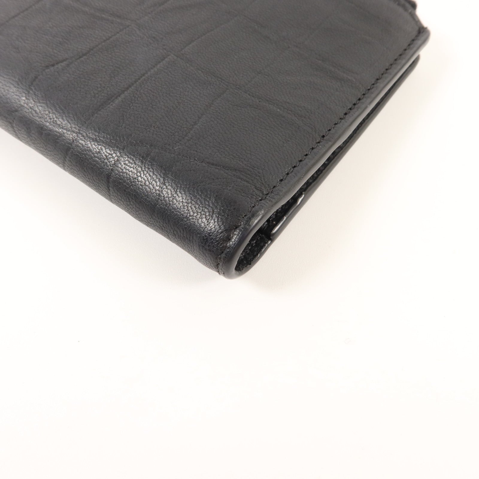 SAINT LAURENT 牛皮皮革Cassandre Crocodile-Embossed Wallet錢包