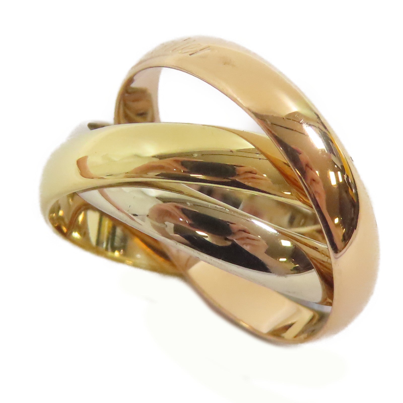 CARTIER 18K黃金/白金/玫瑰金Les Must De Trinity戒指Cartier#50/US#5.5