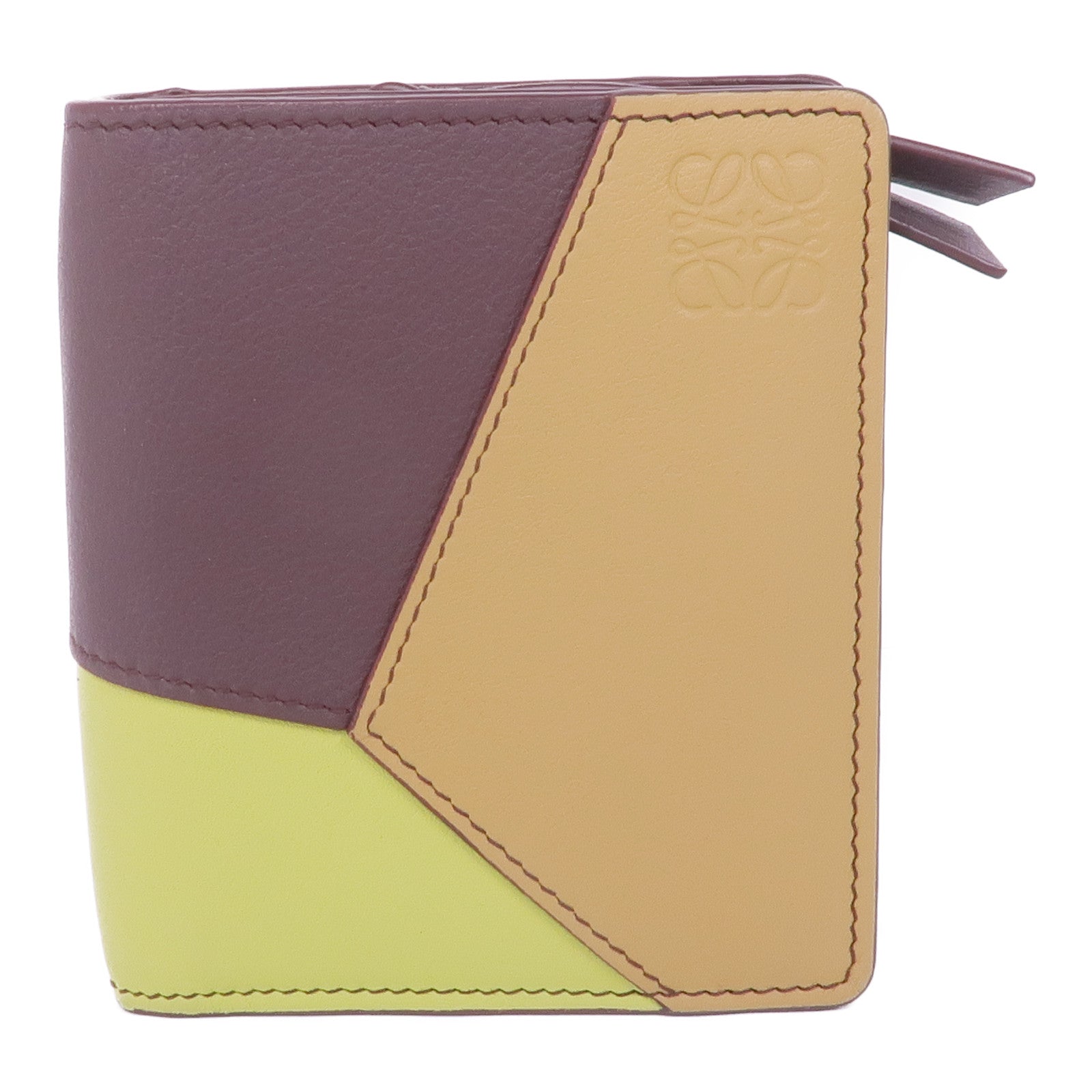 LOEWE 牛皮皮革Puzzle Compact Zip Wallet金扣錢包