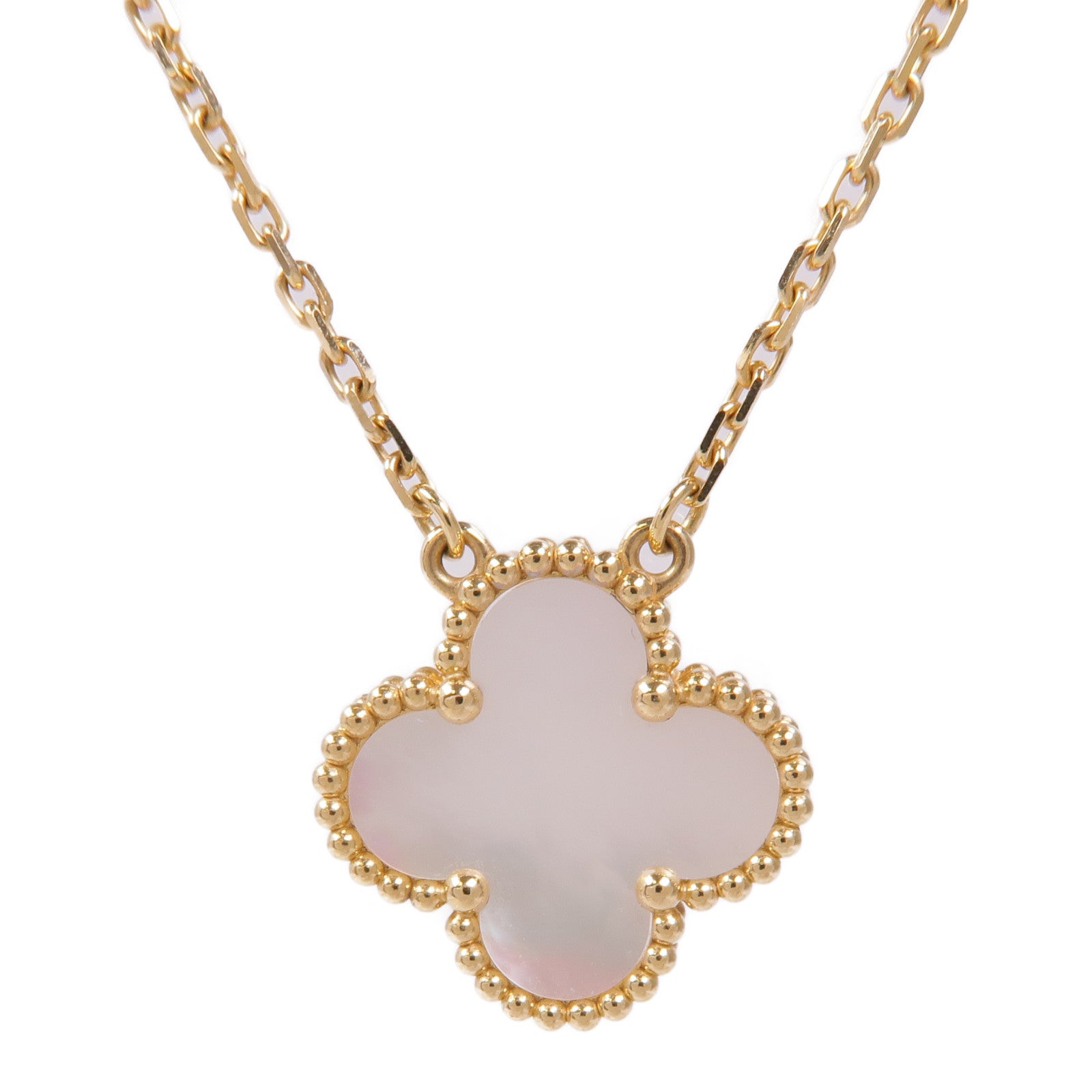Van Cleef & Arpels 18K黃金Vintage Alhambra Mother of Pearl Necklace珍珠母貝項鍊