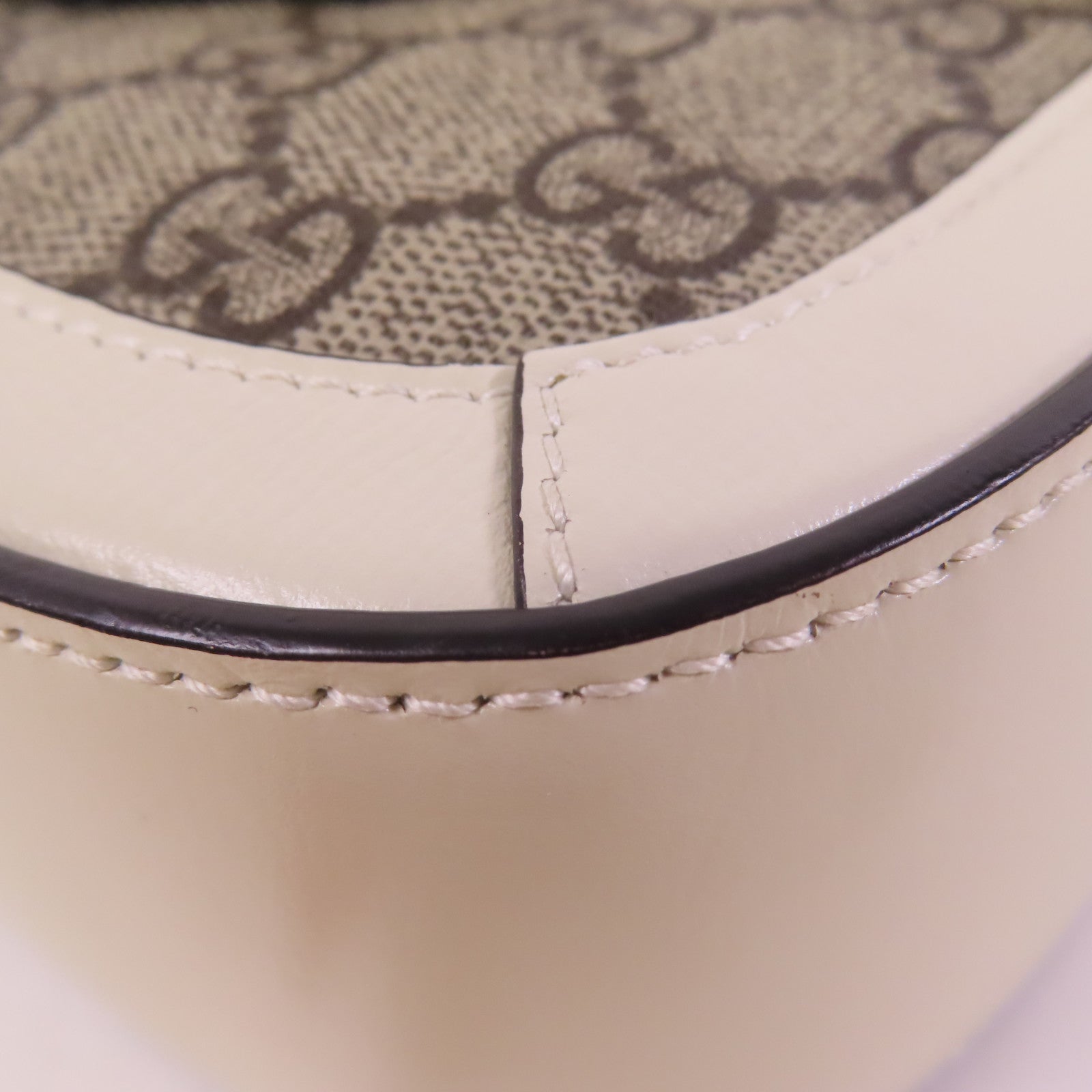 GUCCI 塗層帆布/牛皮皮革Horsebit 1955金扣肩背袋