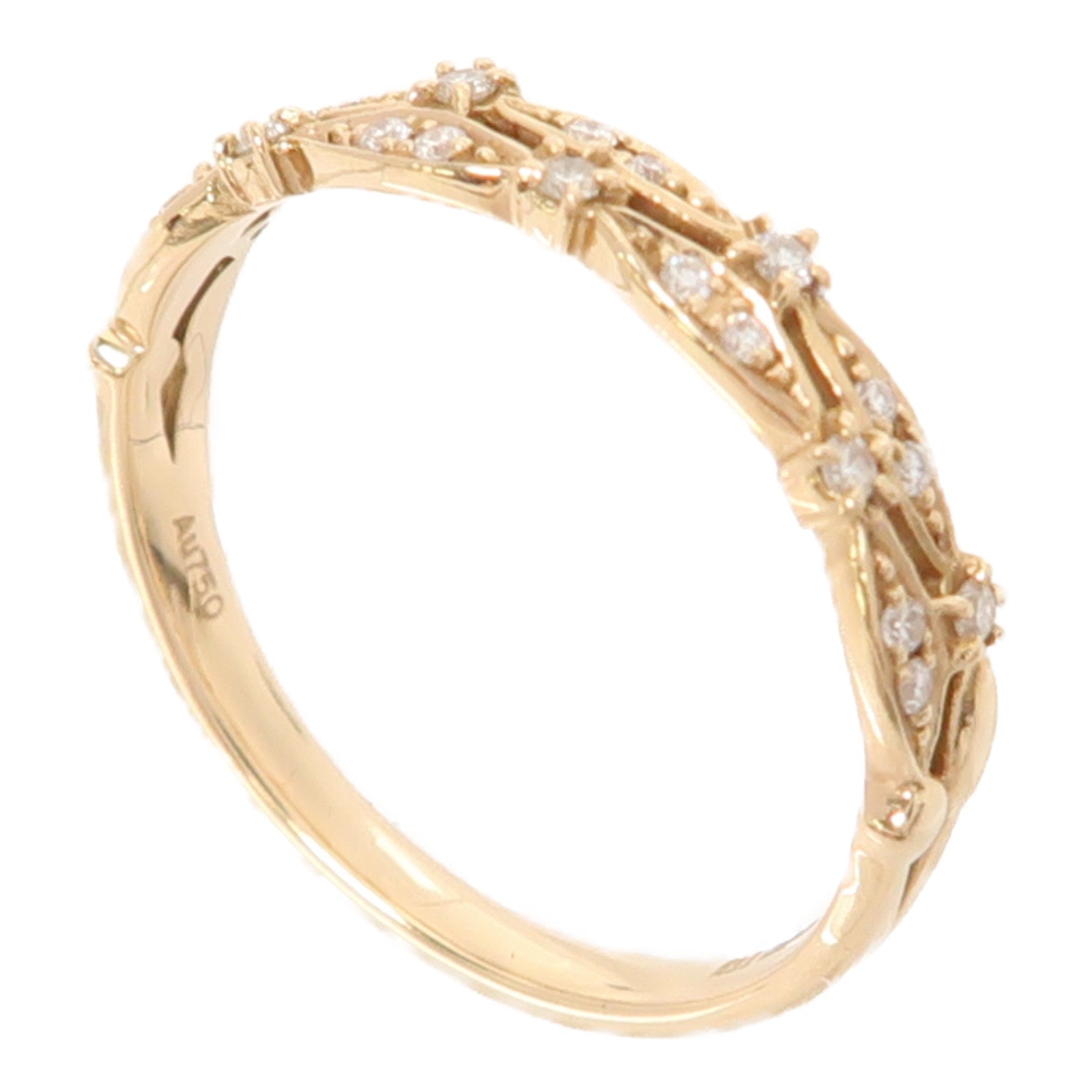 JEWELRY 18K玫瑰金Diamond Ring 0.10ct鑽石戒指US#6.75