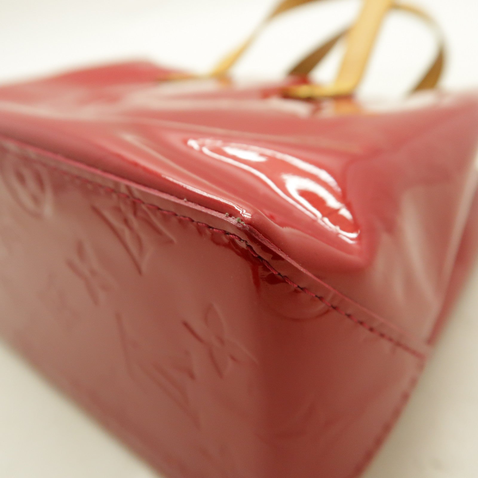 LOUIS VUITTON Vernis Reade PM金扣手挽袋紅色