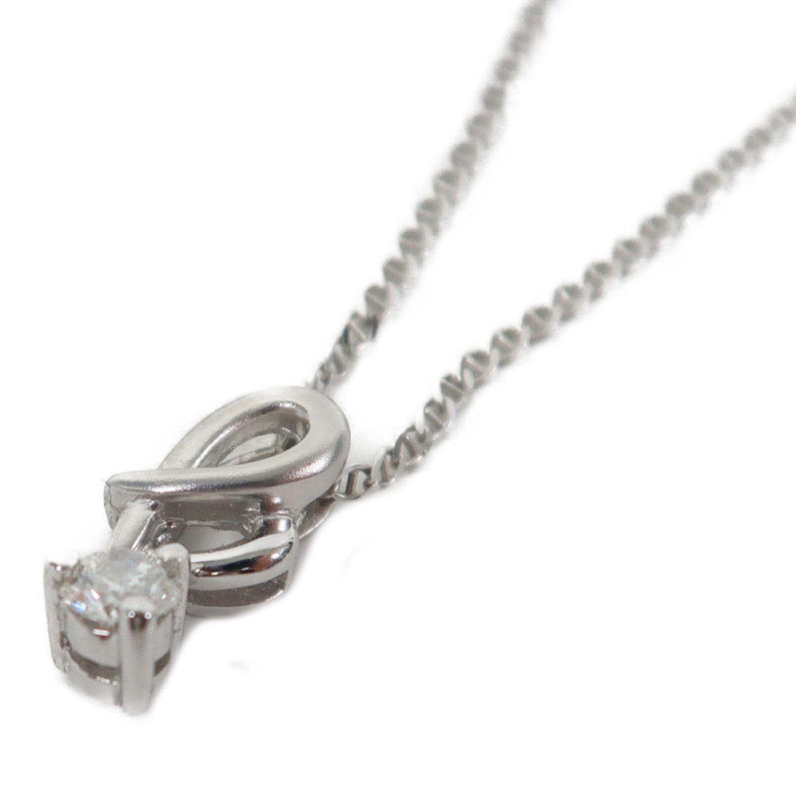 JEWELRY 18K白金Diamond Necklace鑽石項鏈銀色
