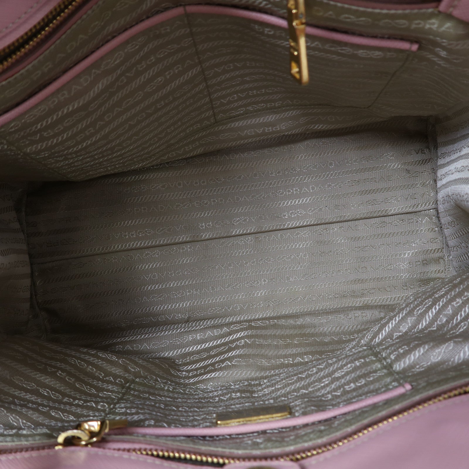 PRADA 牛皮皮革Shoulder Bag金扣手挽肩背兩用袋粉紅色