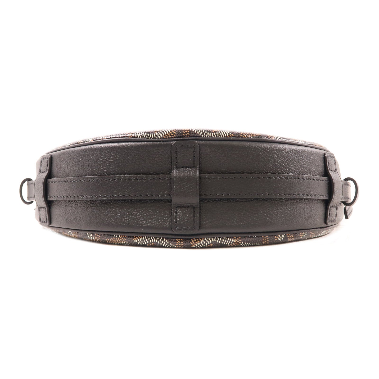 GOYARD 塗層帆布Hirondelle Bag銀扣肩背袋黑色/棕色